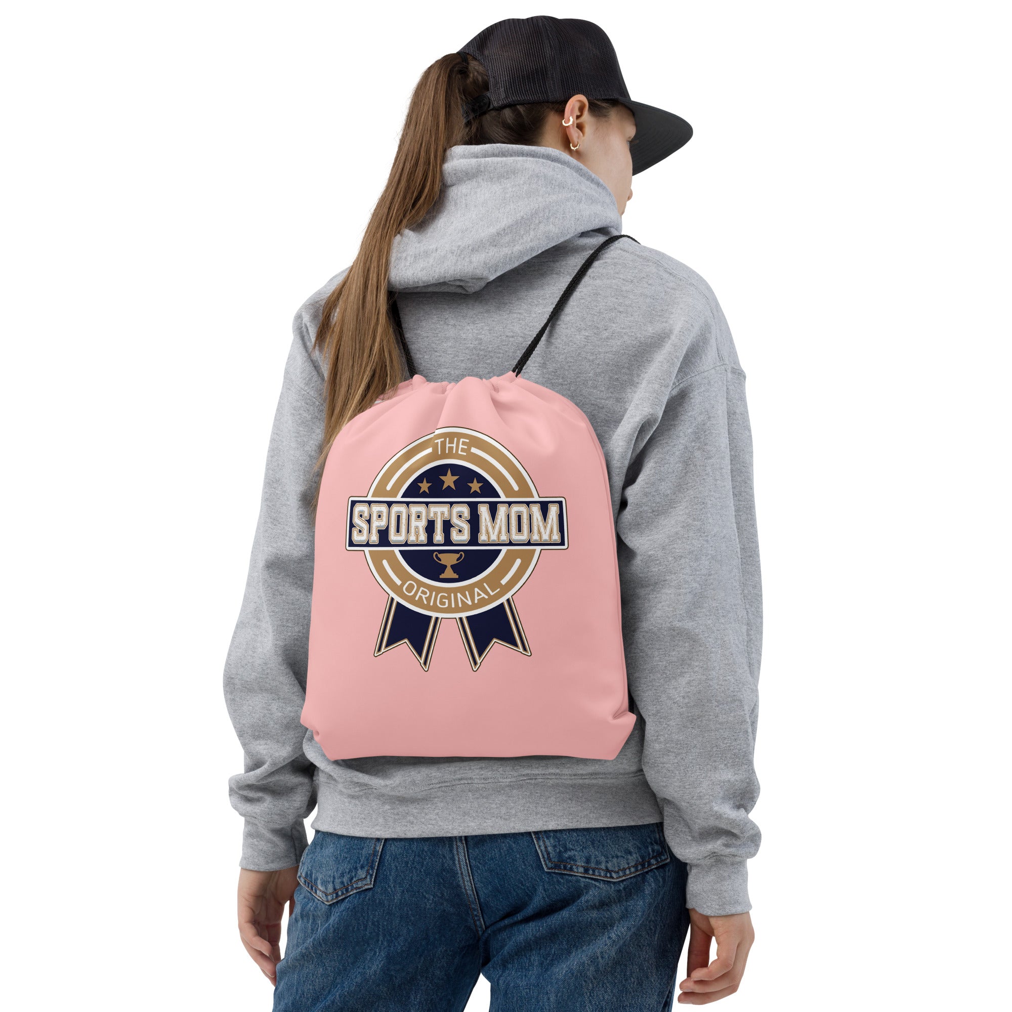 Sports Mom Drawstring Bag - Away Game - Your Pink
