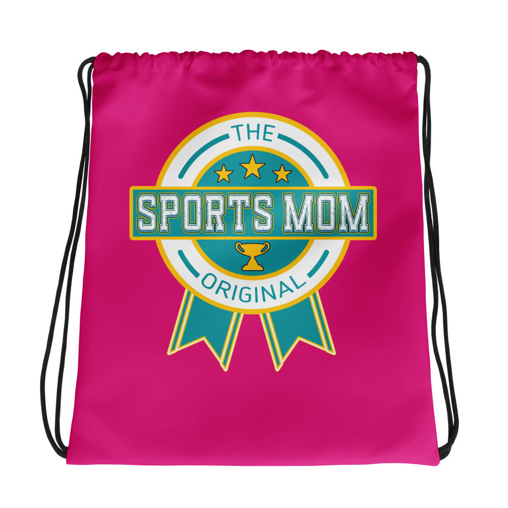 Sports Mom Drawstring - Vibrant Pink