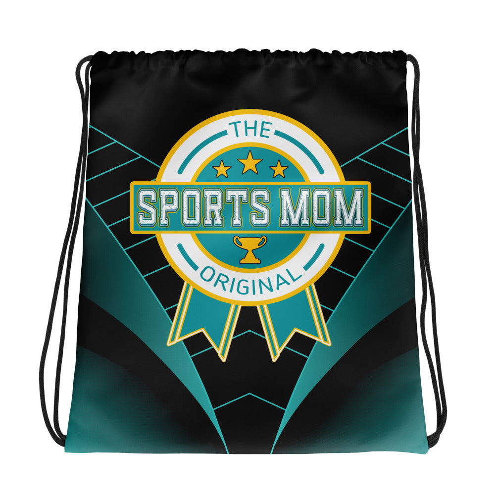 Sports Mom Drawstring - Teal Stare