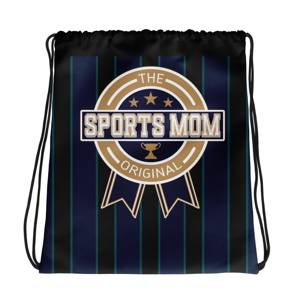 Sports Mom Drawstring Bag - Away Game - Wall Paper