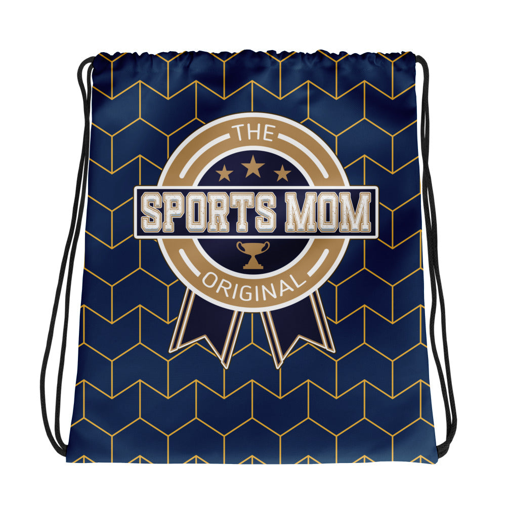 Sports Mom Drawstring Bag - Away Game - Modern Tile