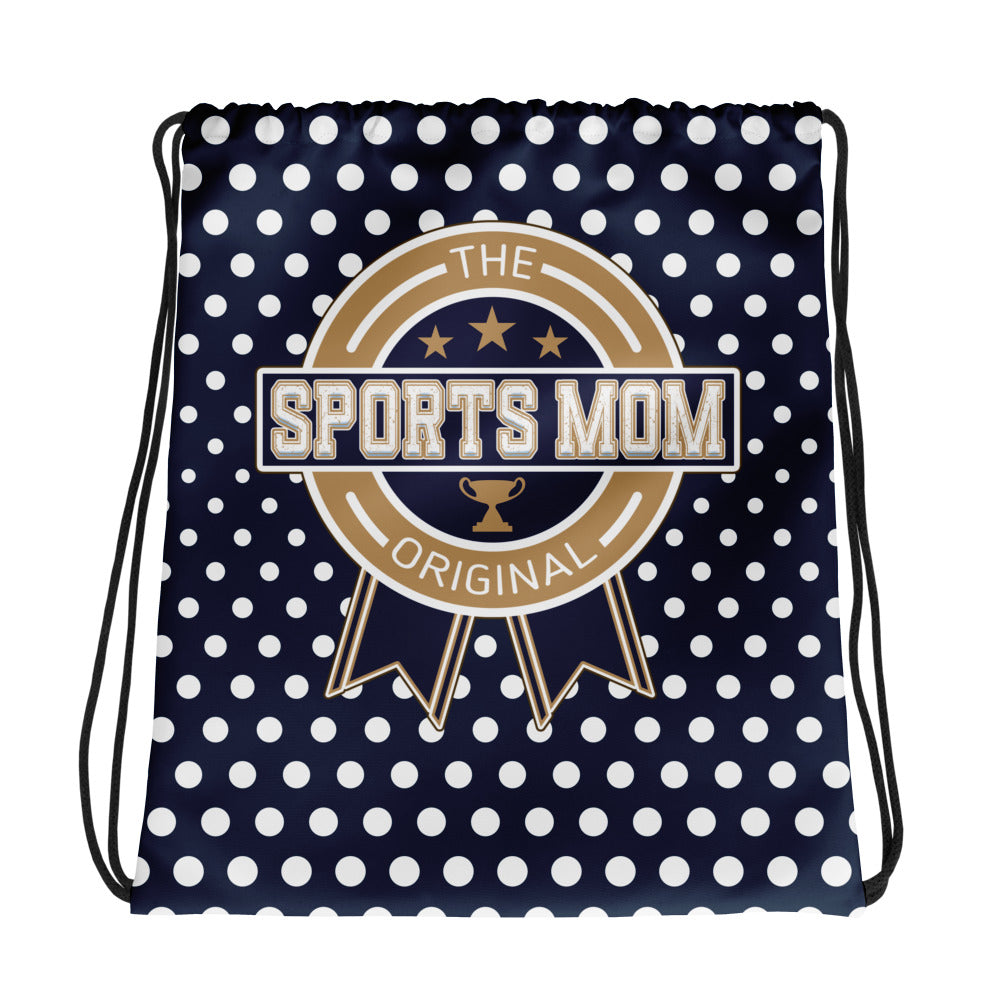 Sports Mom Drawstring Bag - Away Game - Polka Dotty