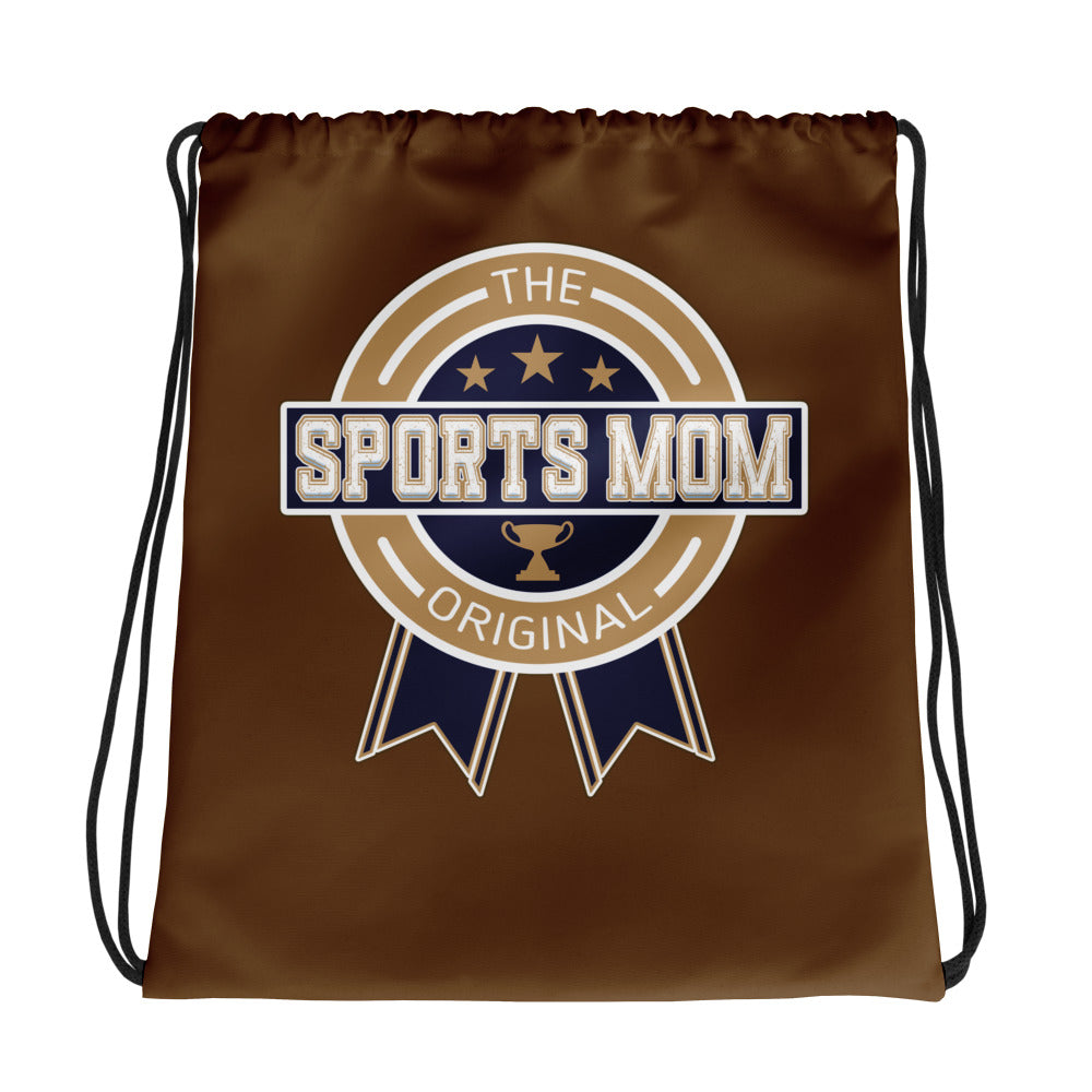 Sports Mom Drawstring Bag - Away Game - Brown