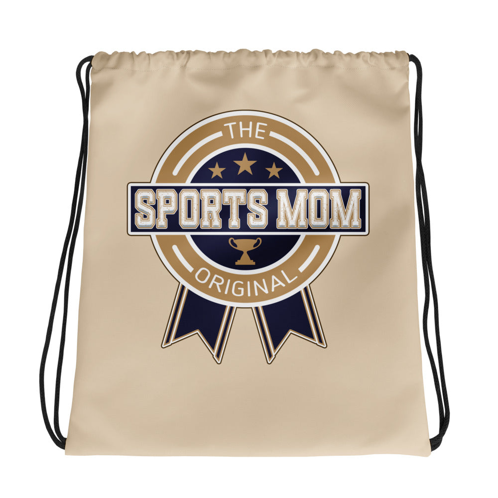 Sports Mom Drawstring Bag - Away Game - Champagne