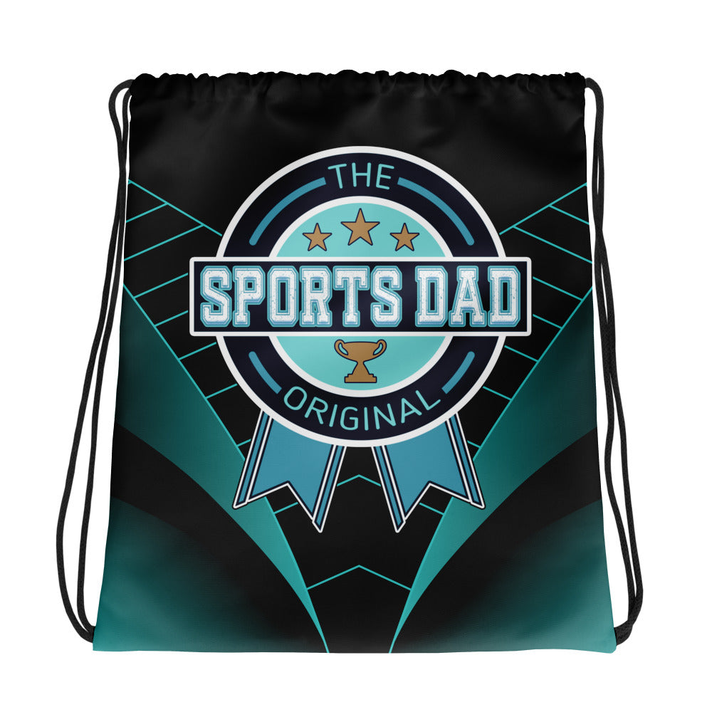 Sports Dad Drawstring Bag - Teal Stare