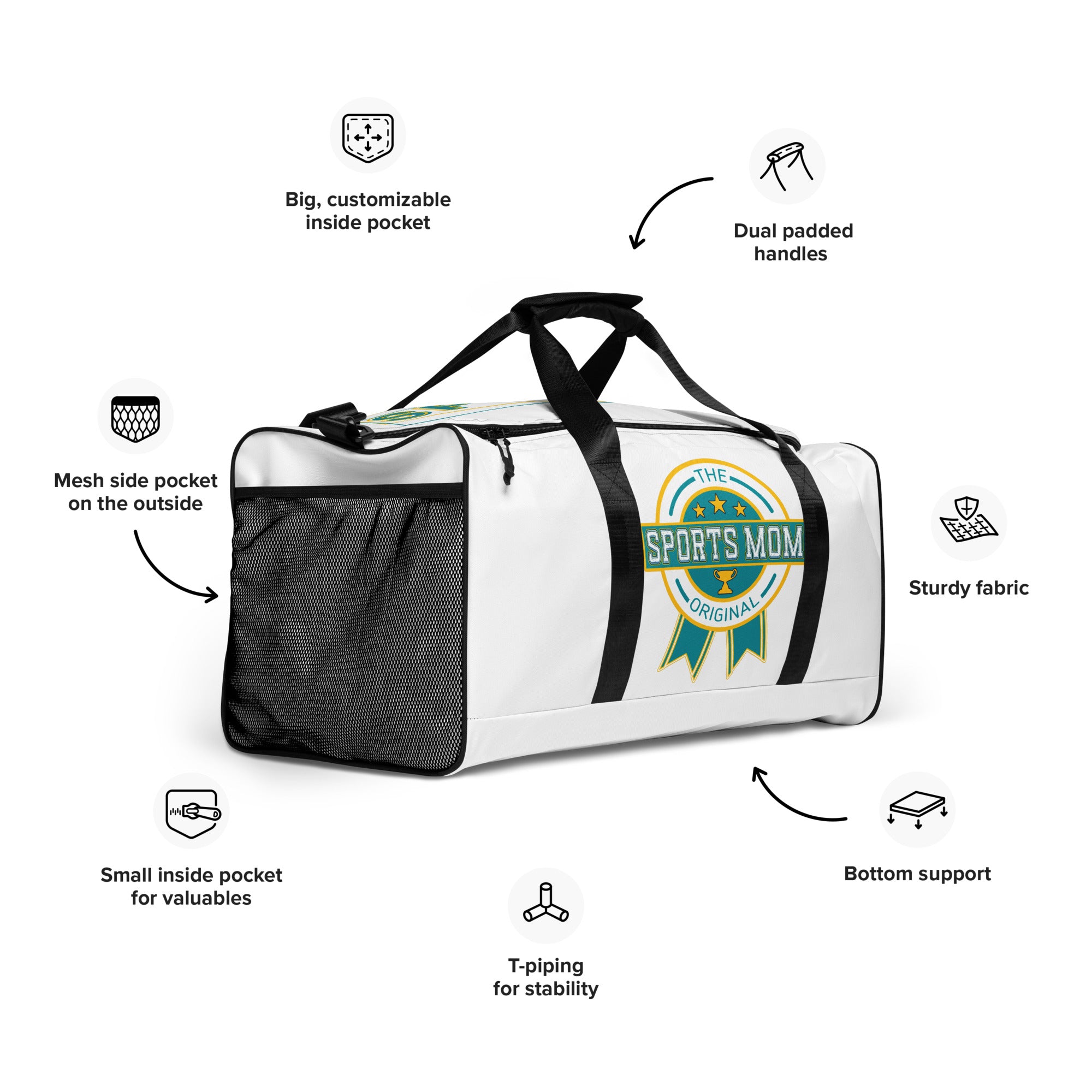 Sports Mom Ultimate Duffle Bag - White