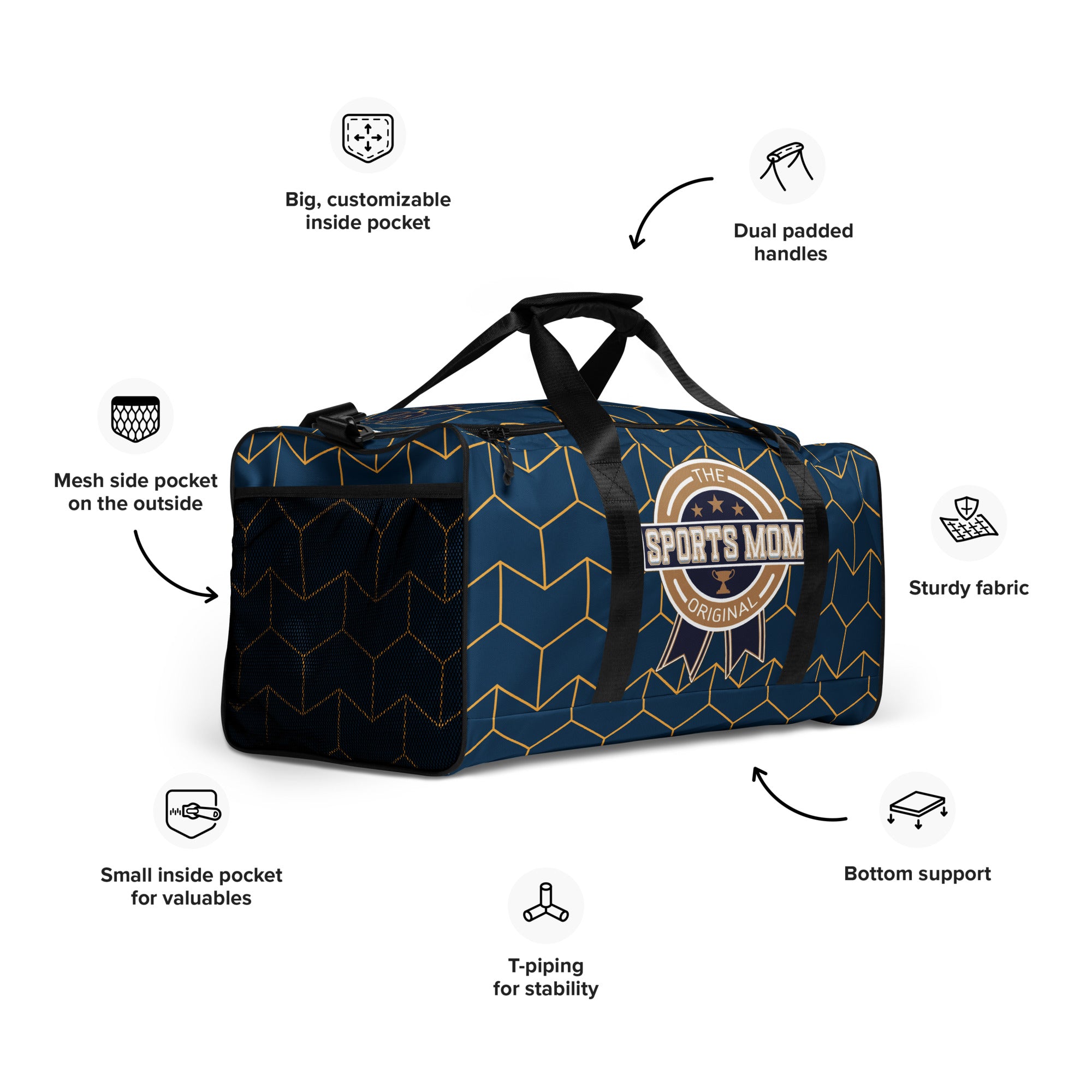 Sports Mom - Away Game - Ultimate Duffle Bag - Modern Tile