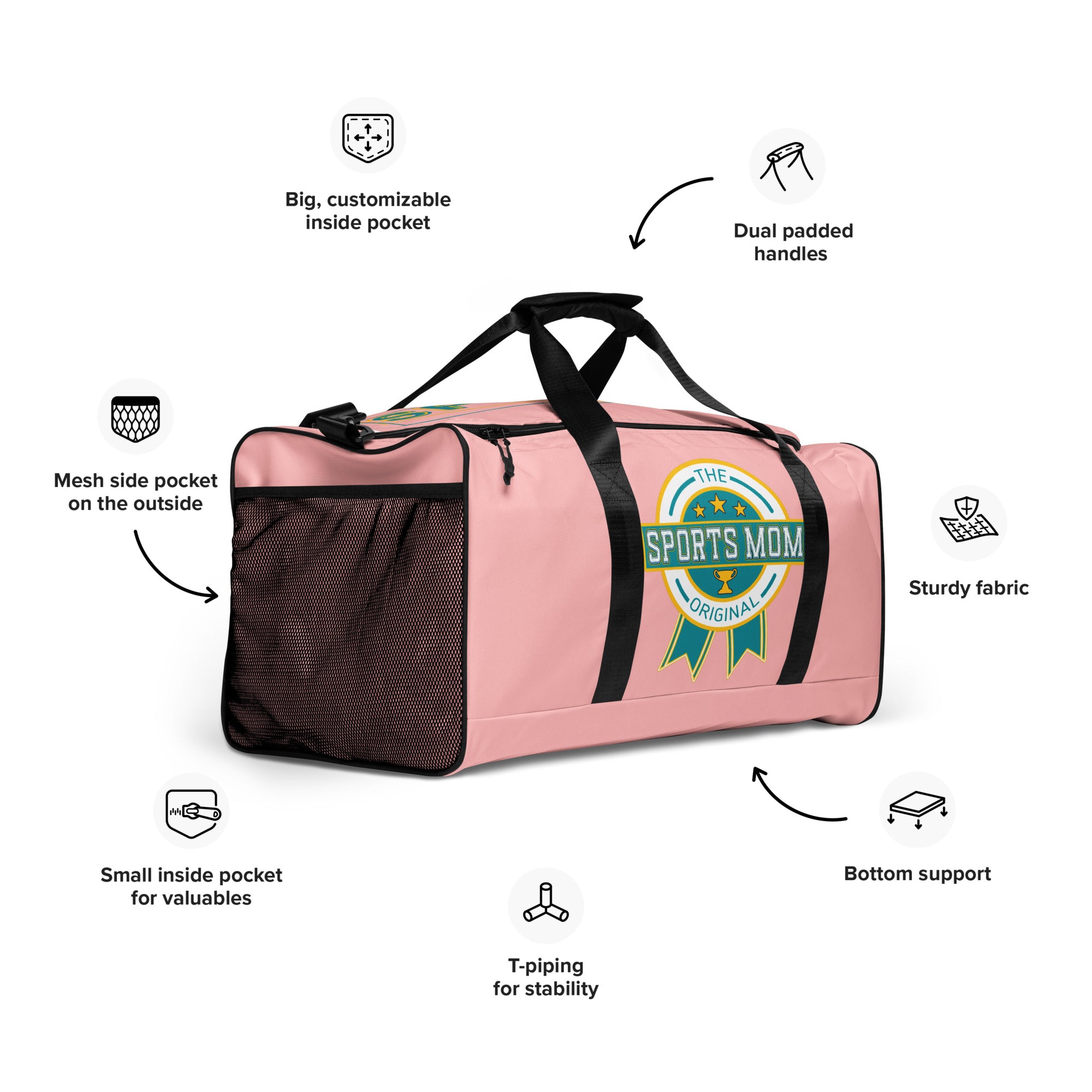 Sports Mom Ultimate Duffle Bag - Your Pink