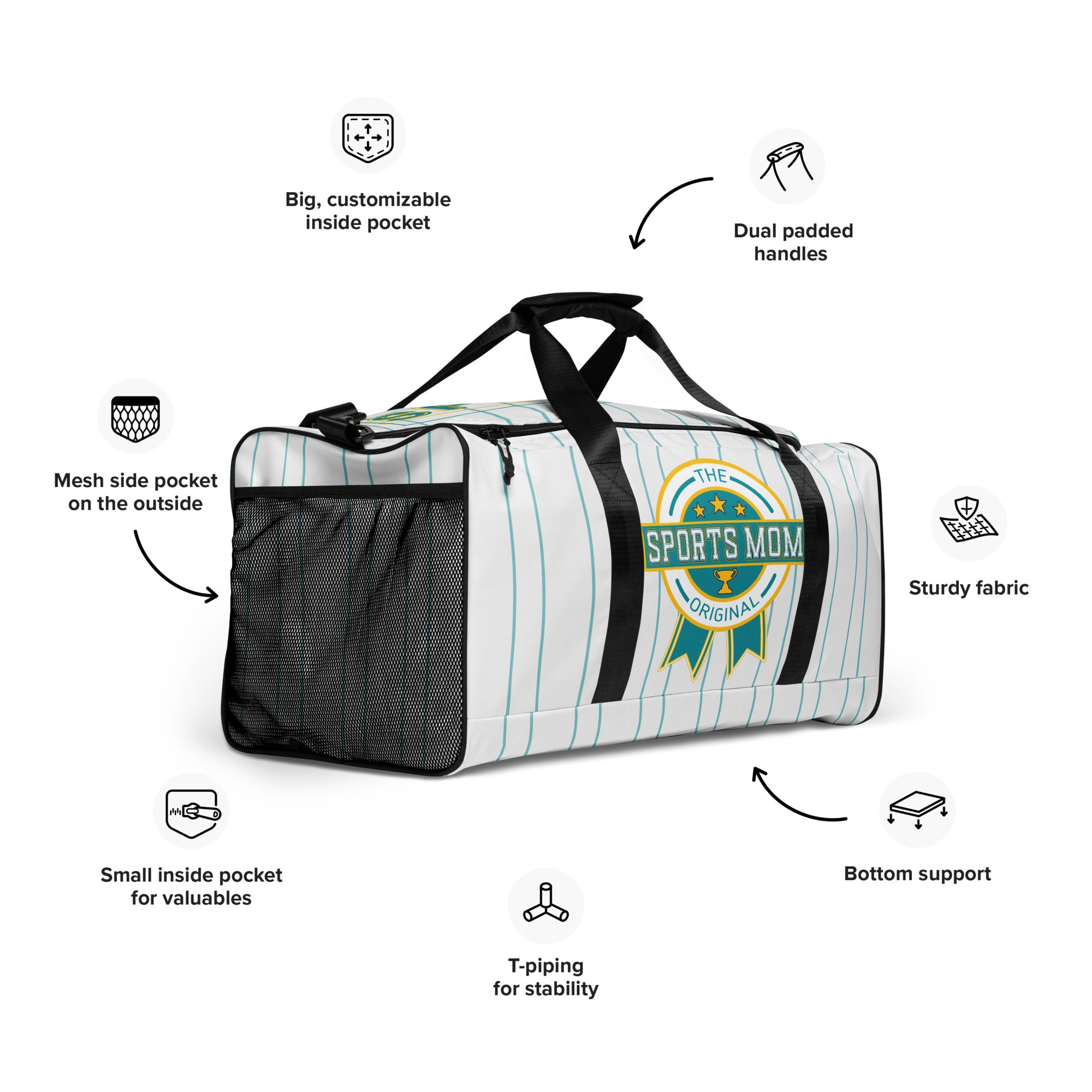 Sports Mom Ultimate Duffle Bag - Teal Line Up