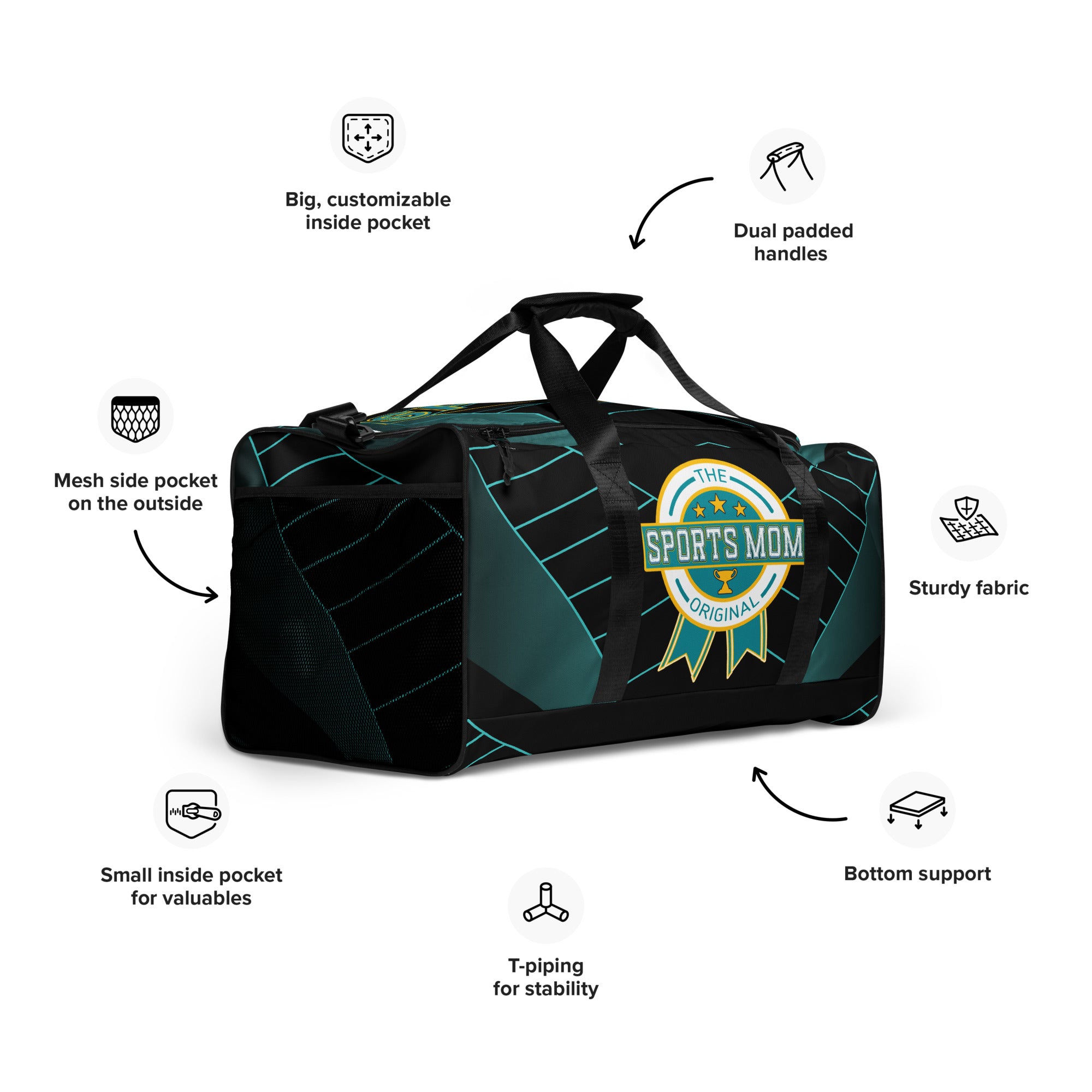 Sports Mom Ultimate Duffle Bag - Teal Stare