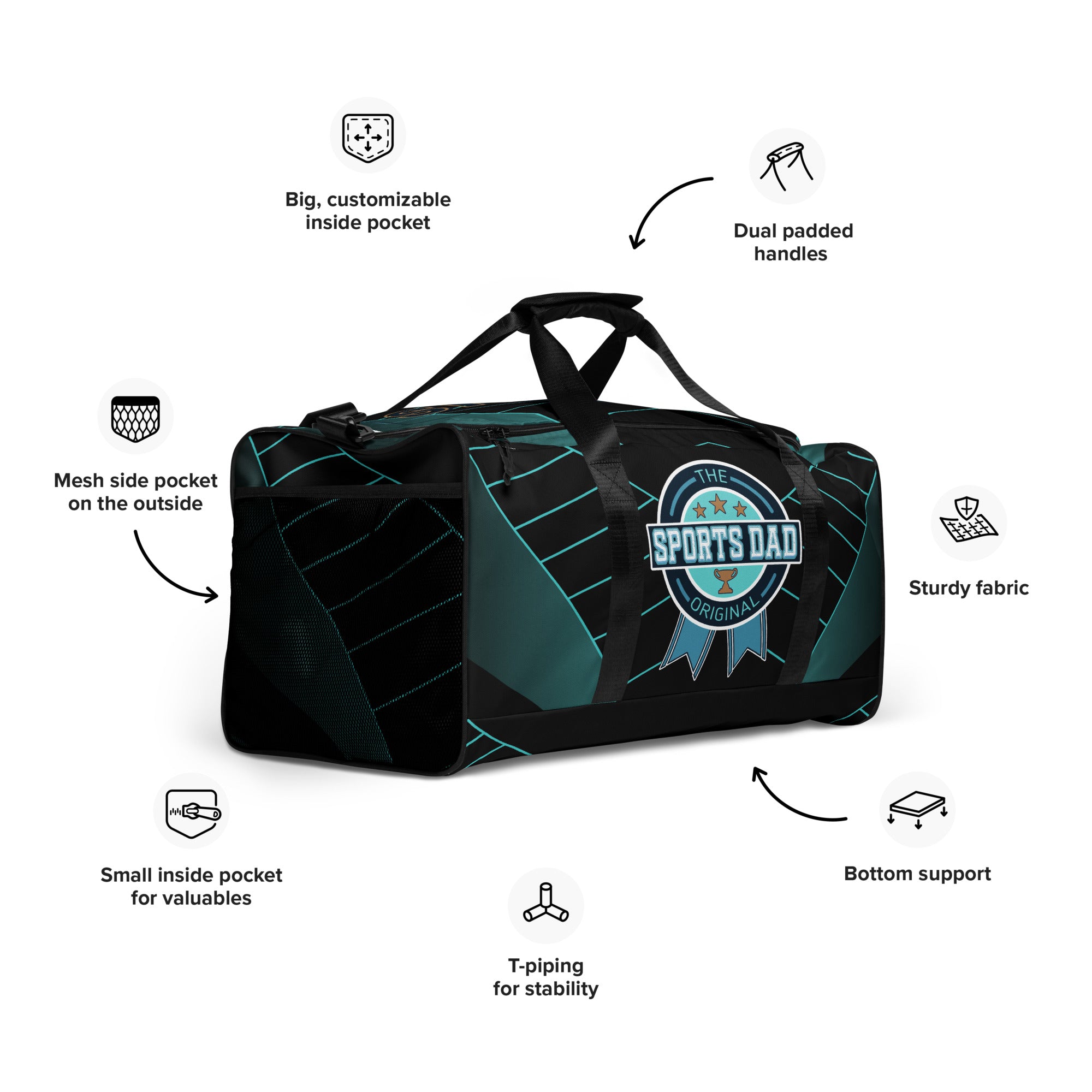 Sports Dad Ultimate Duffle Bag - Teal Stare