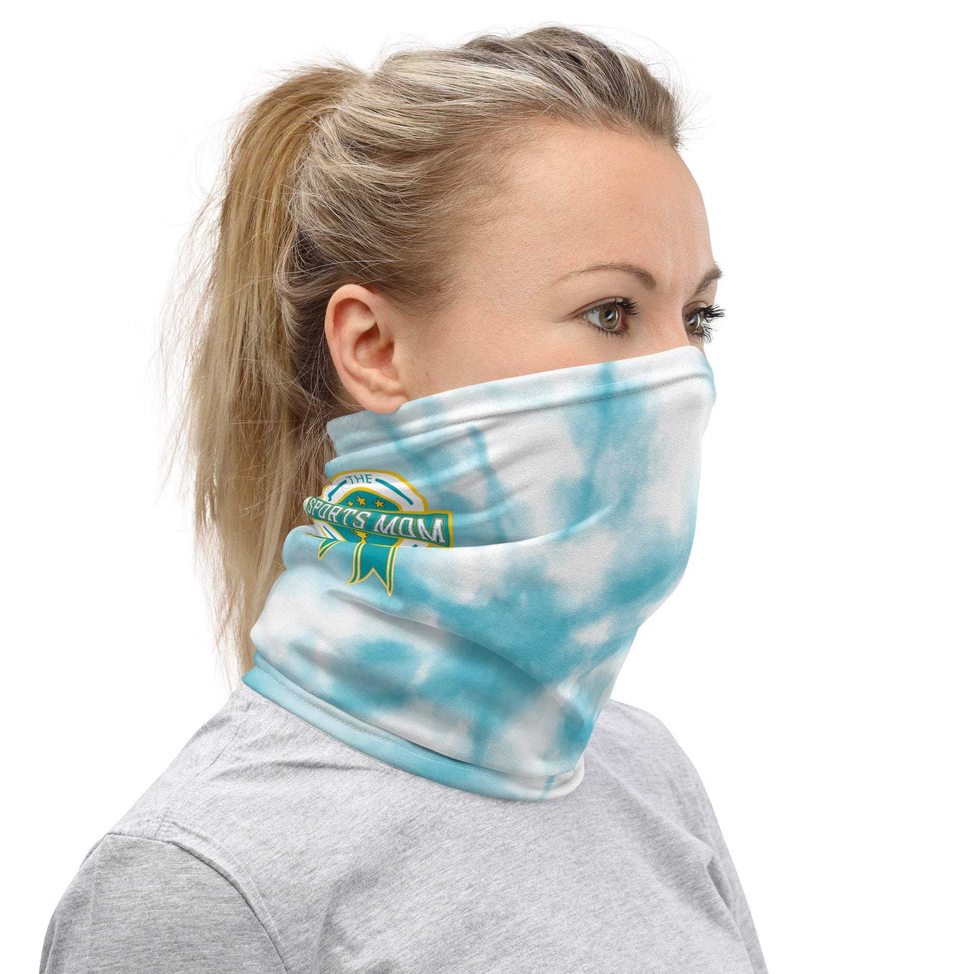 The Original Sports Mom Neck Gaiter - Blue Sky Tie-Dye