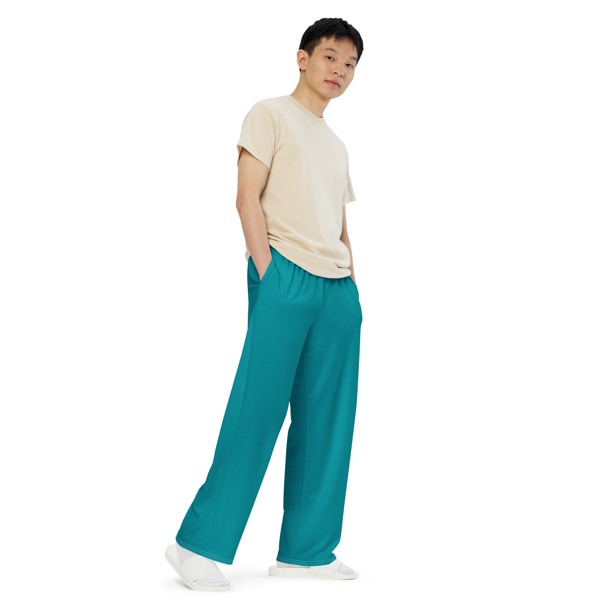 The Original Sports Dad Wide-Leg Pants - Eastern Blue