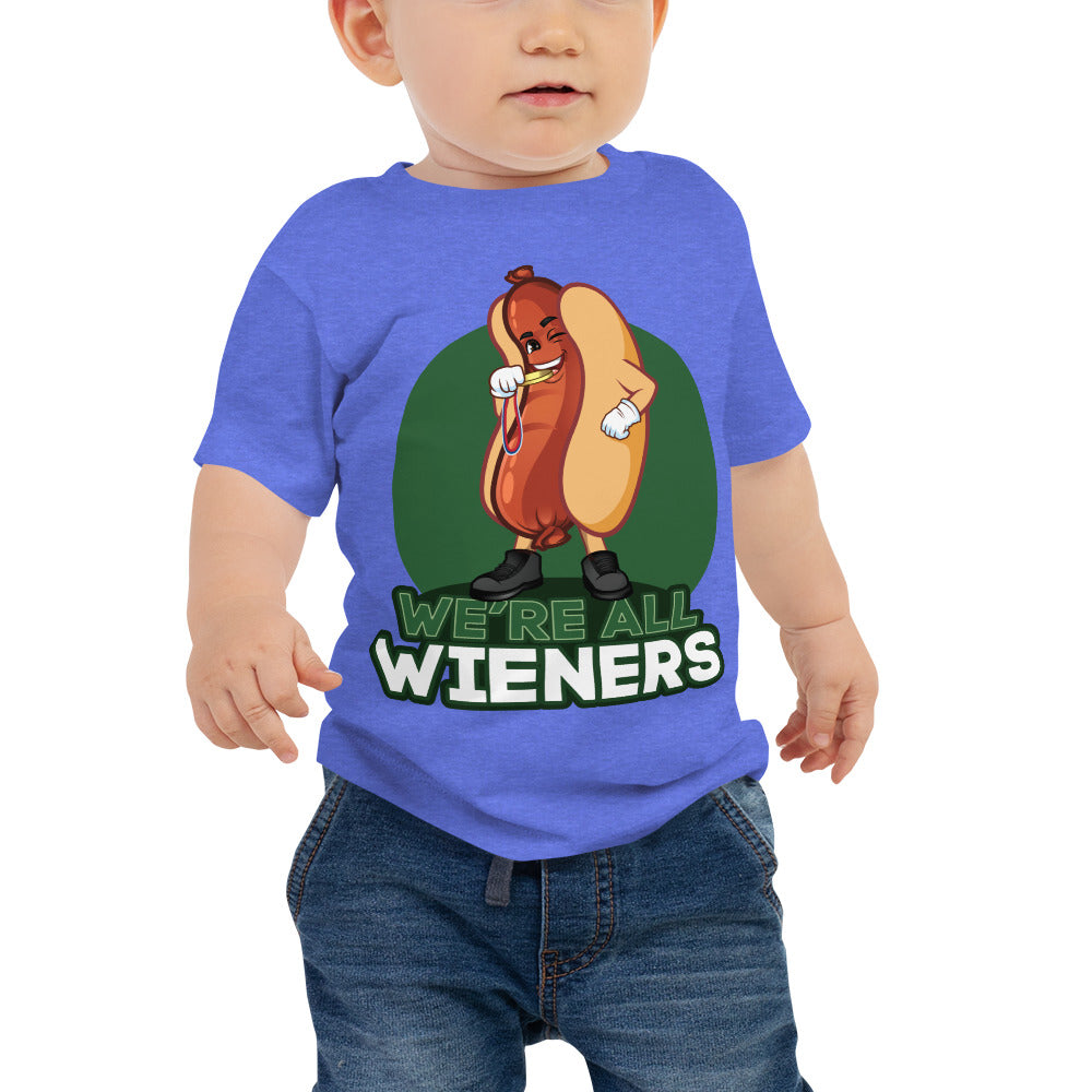 We're All Wieners - Baby Jersey Short Sleeve Tee - Green