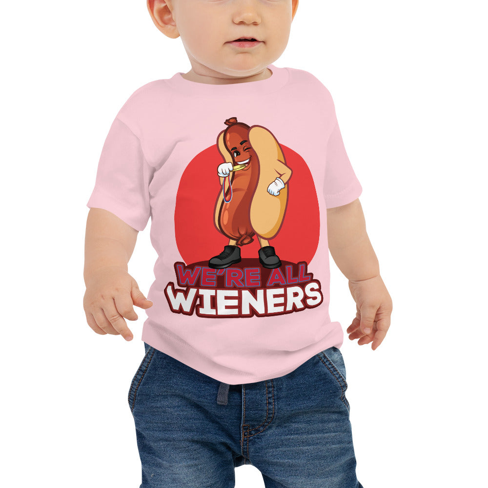 We're All Wieners - Baby Jersey Short Sleeve Tee - Red