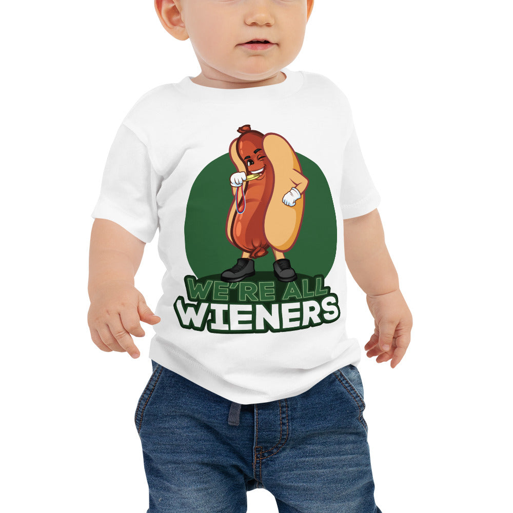 We're All Wieners - Baby Jersey Short Sleeve Tee - Green