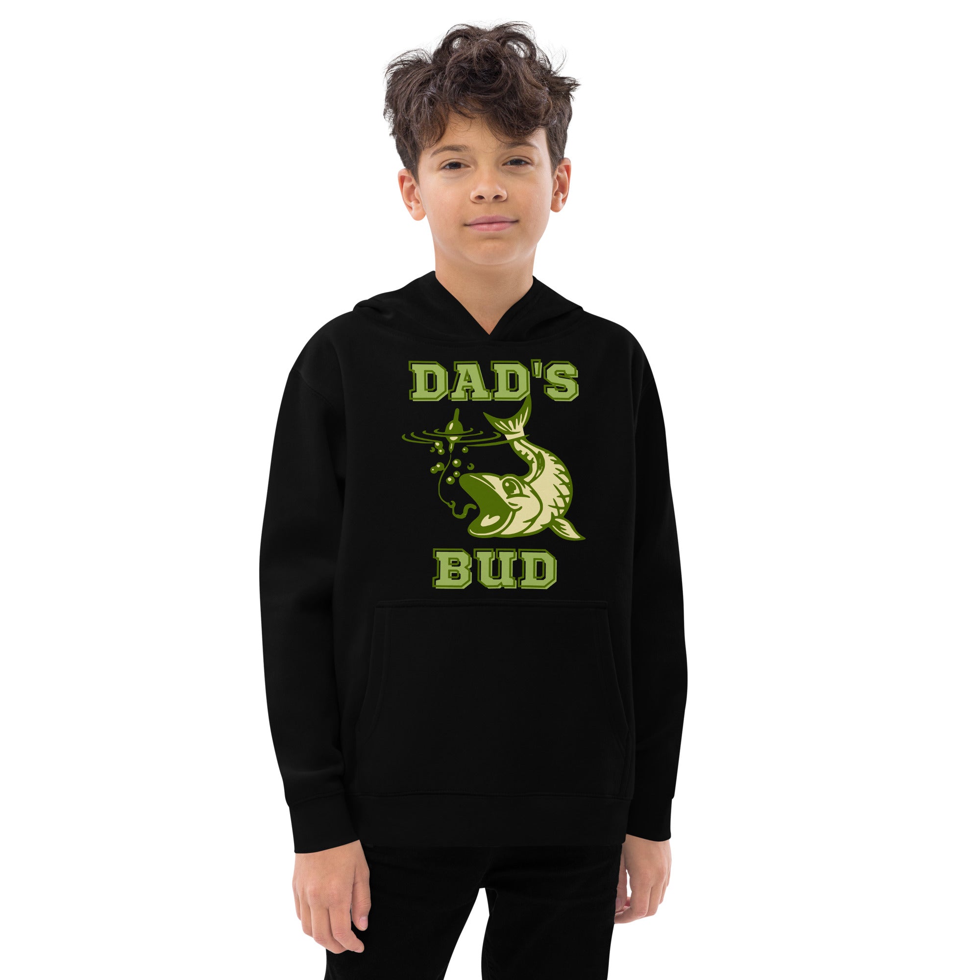 Dad's Fishing Bud - Kids Fleece Hoodie