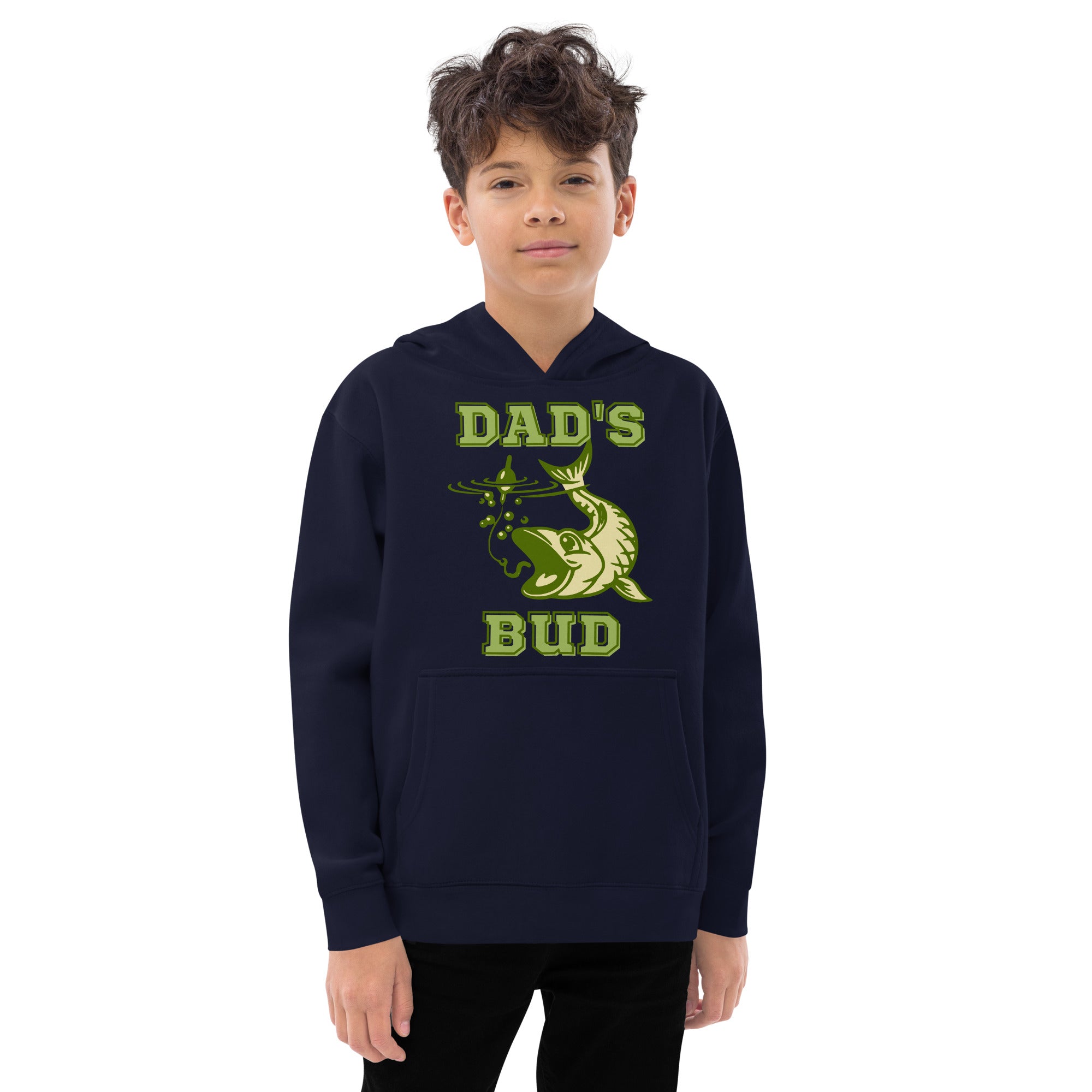 Dad's Fishing Bud - Kids Fleece Hoodie