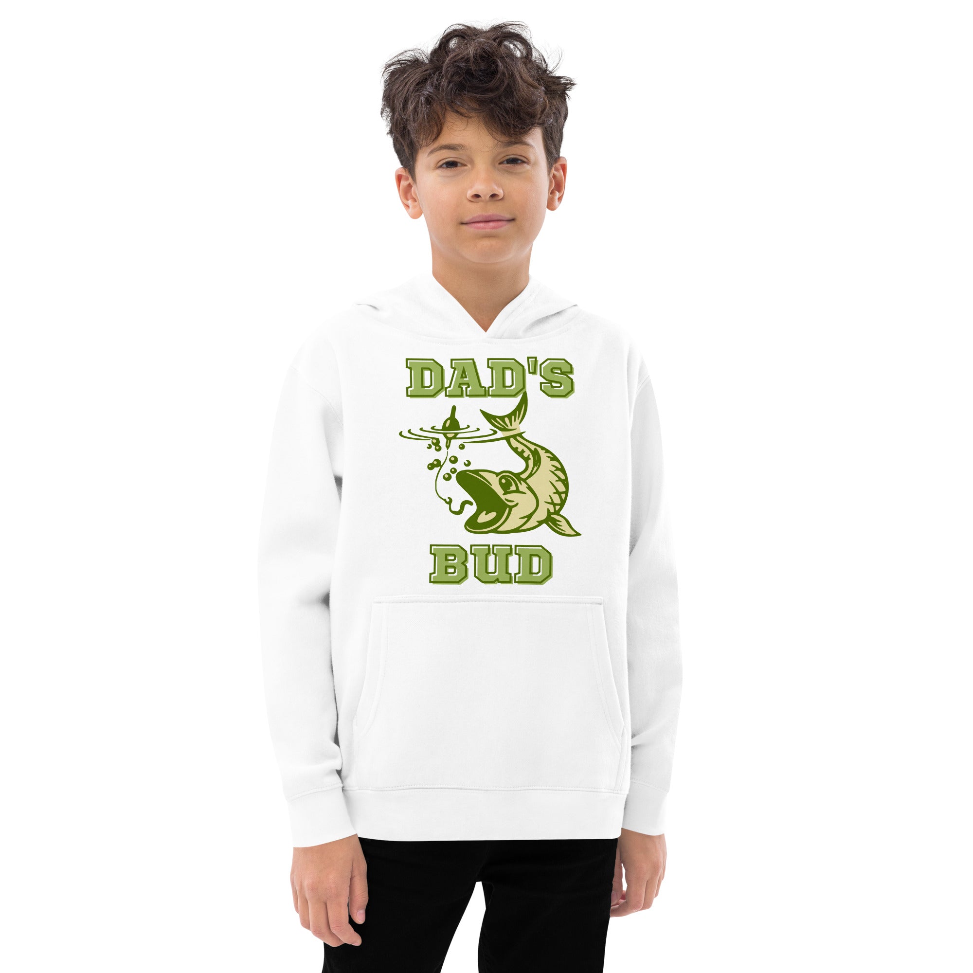 Dad's Fishing Bud - Kids Fleece Hoodie