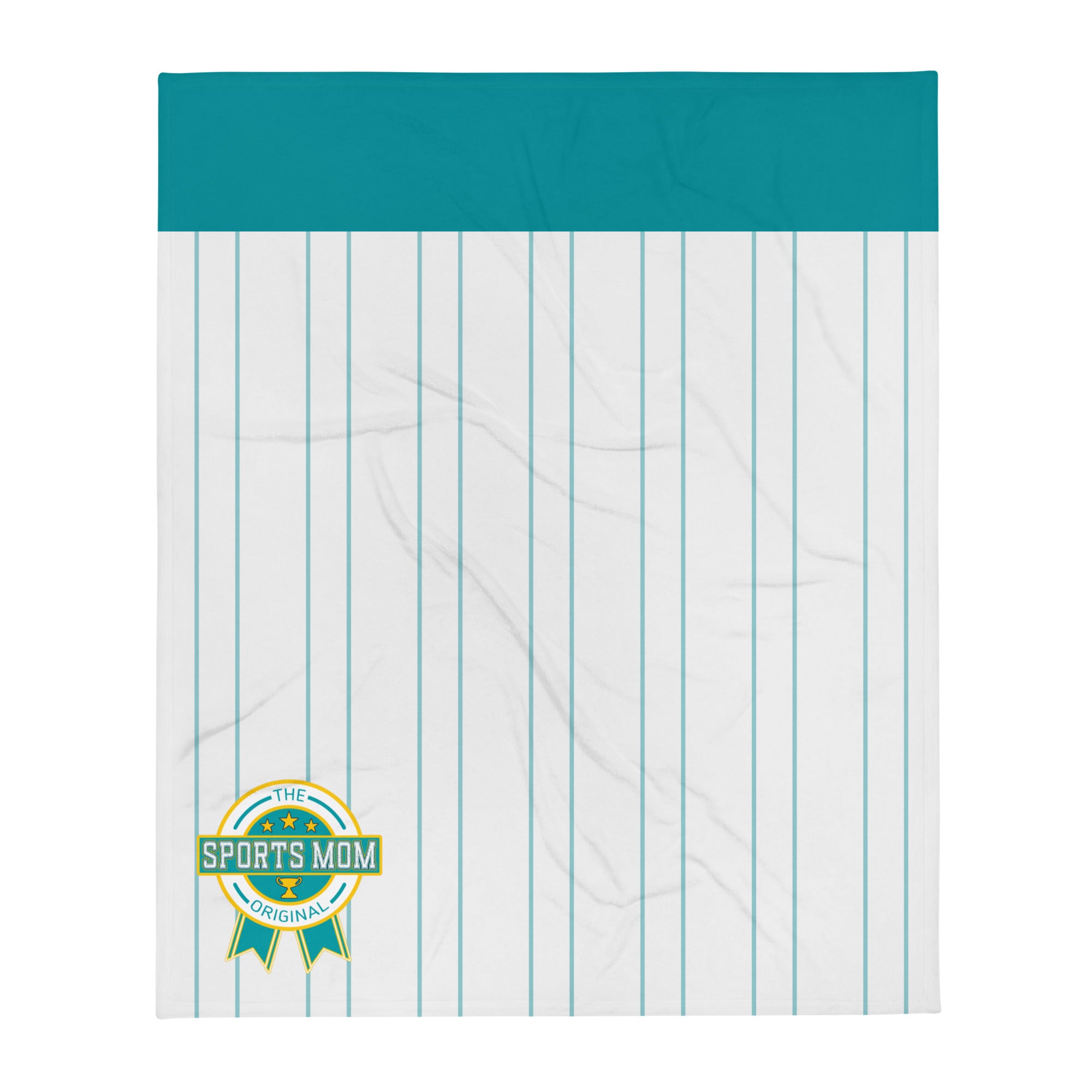 The Original Sports Mom Throw Blanket - Teal Line Up