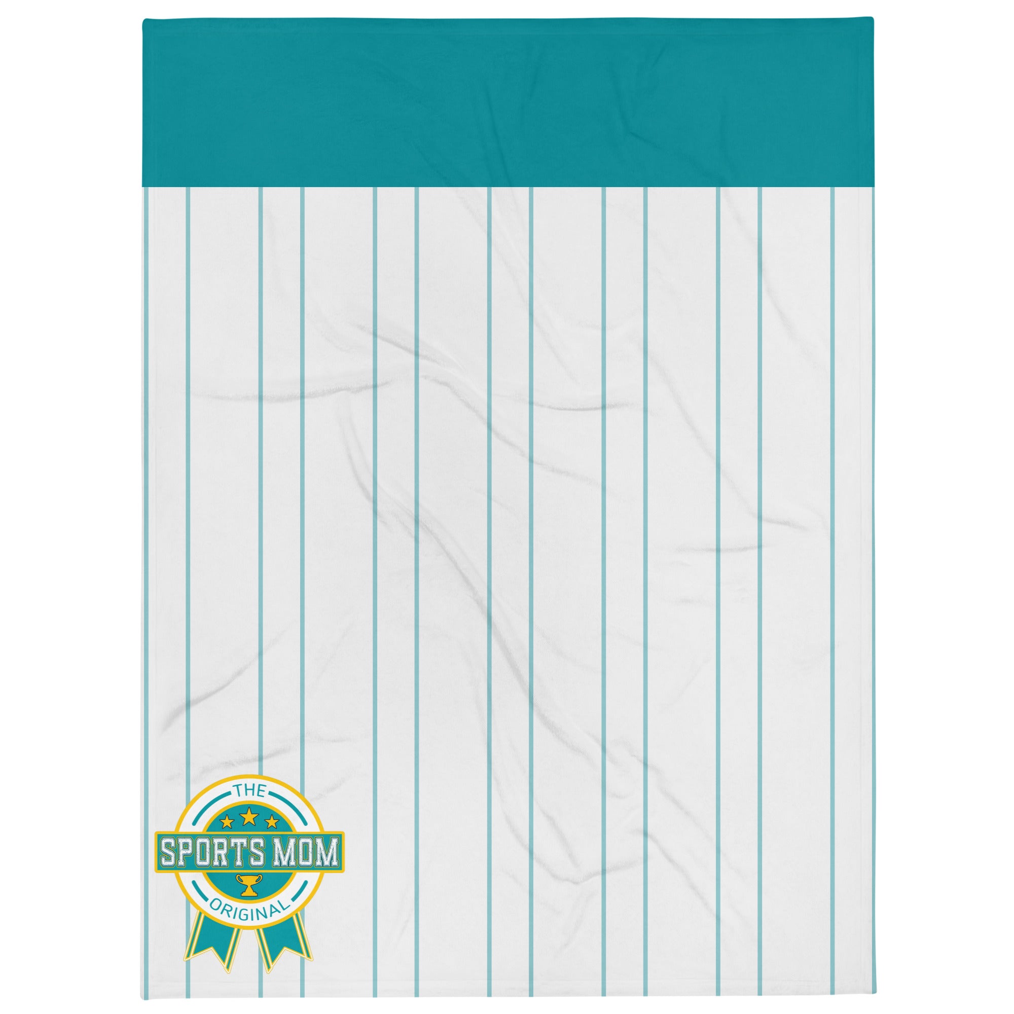 The Original Sports Mom Throw Blanket - Teal Line Up