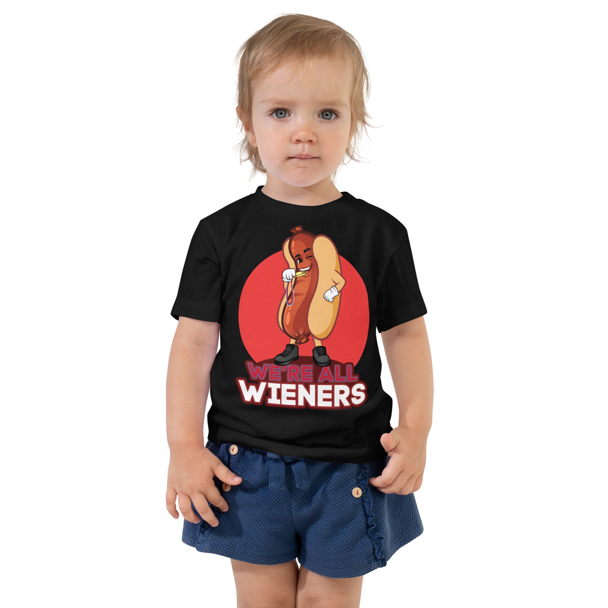We're All Wieners - Toddler Short Sleeve Tee - Red