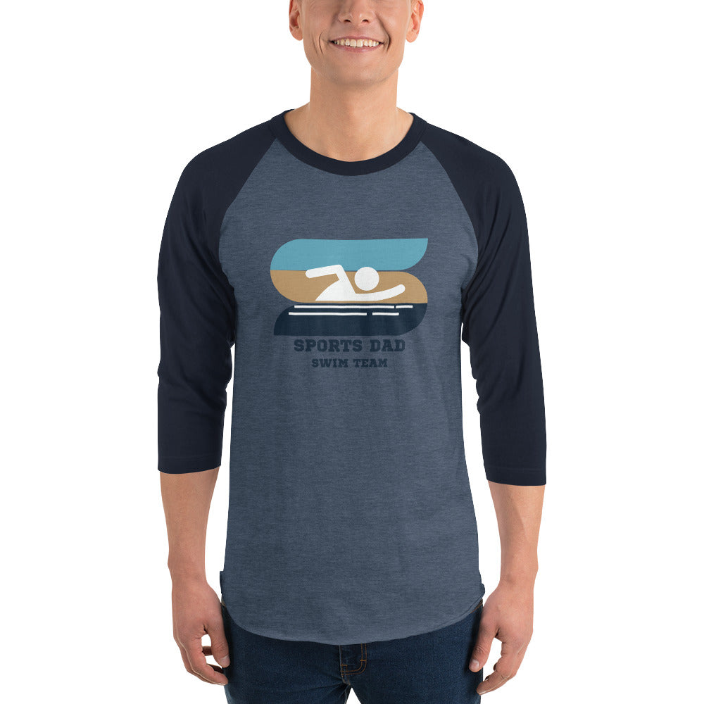 The Original Sports Dad Swim Team Premium Men's 3/4 Sleeve