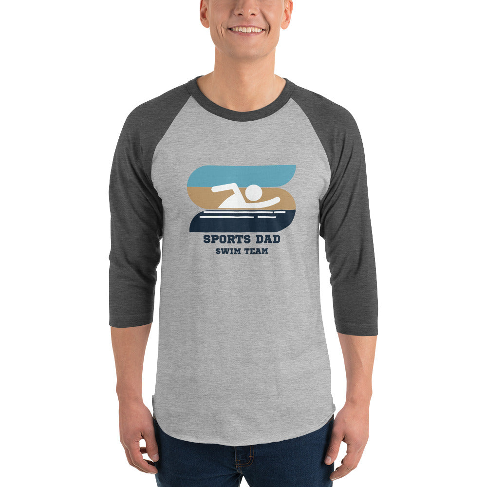 The Original Sports Dad Swim Team Premium Men's 3/4 Sleeve