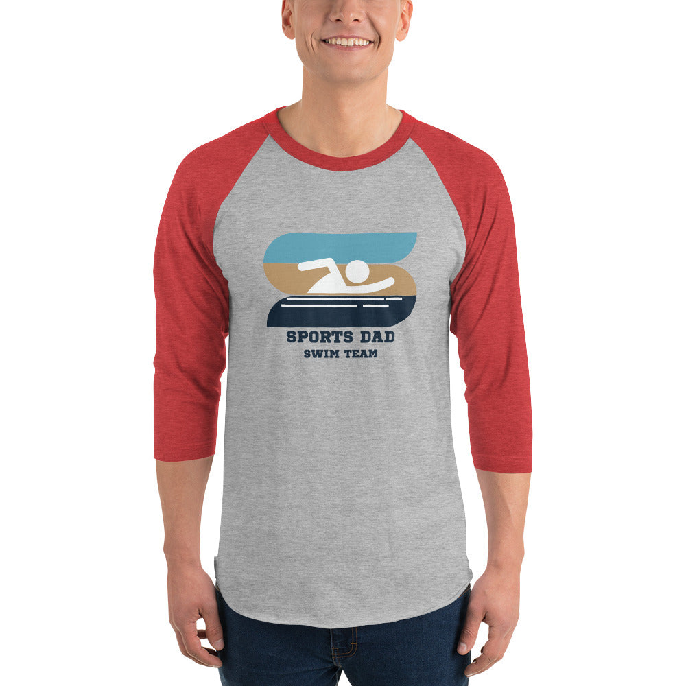 The Original Sports Dad Swim Team Premium Men's 3/4 Sleeve