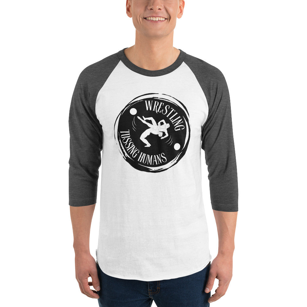 Wrestling Tossing Humans Premium Men's 3/4 Sleeve