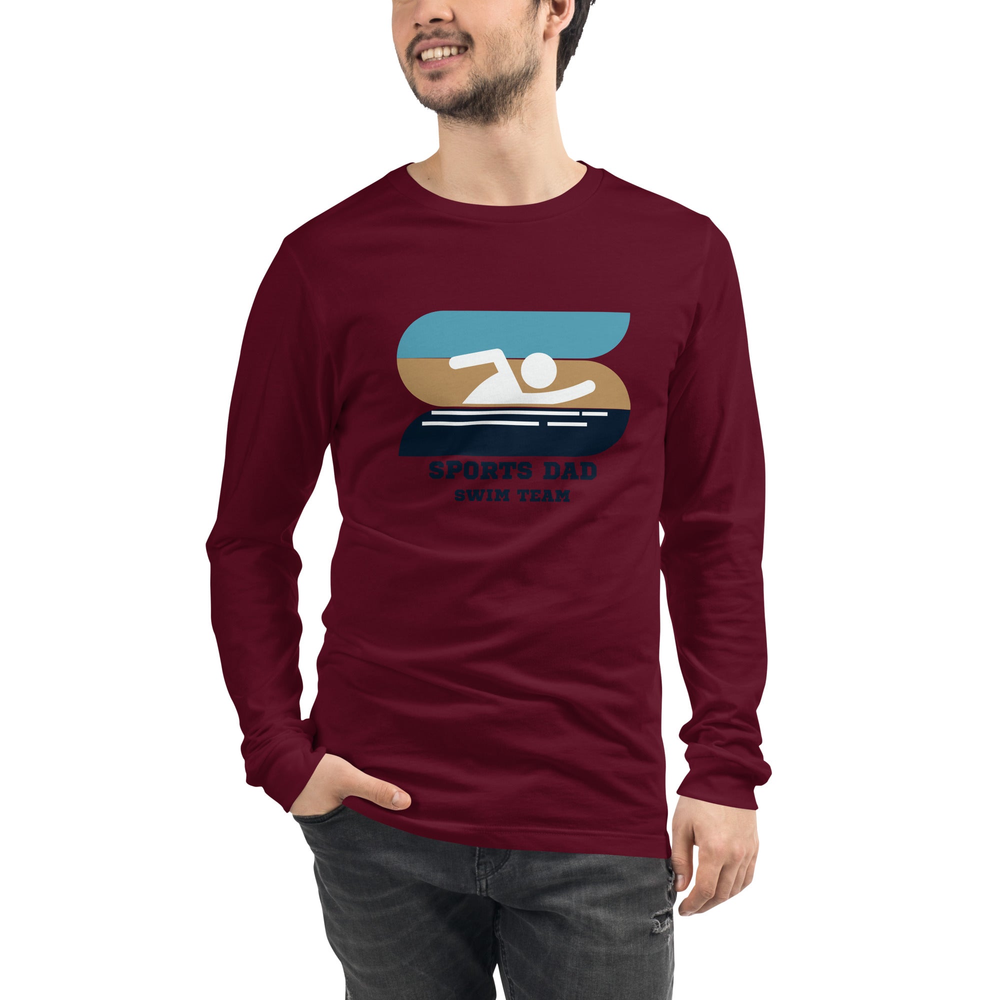 The Original Sports Dad Swim Team Men's Select Long Sleeve