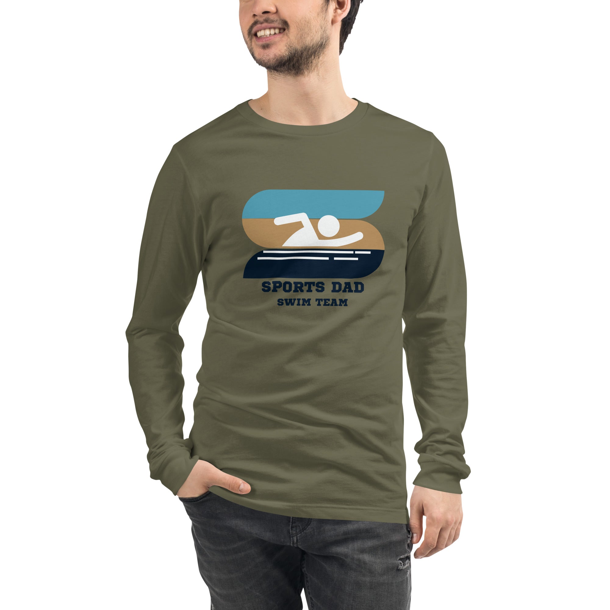 The Original Sports Dad Swim Team Men's Select Long Sleeve