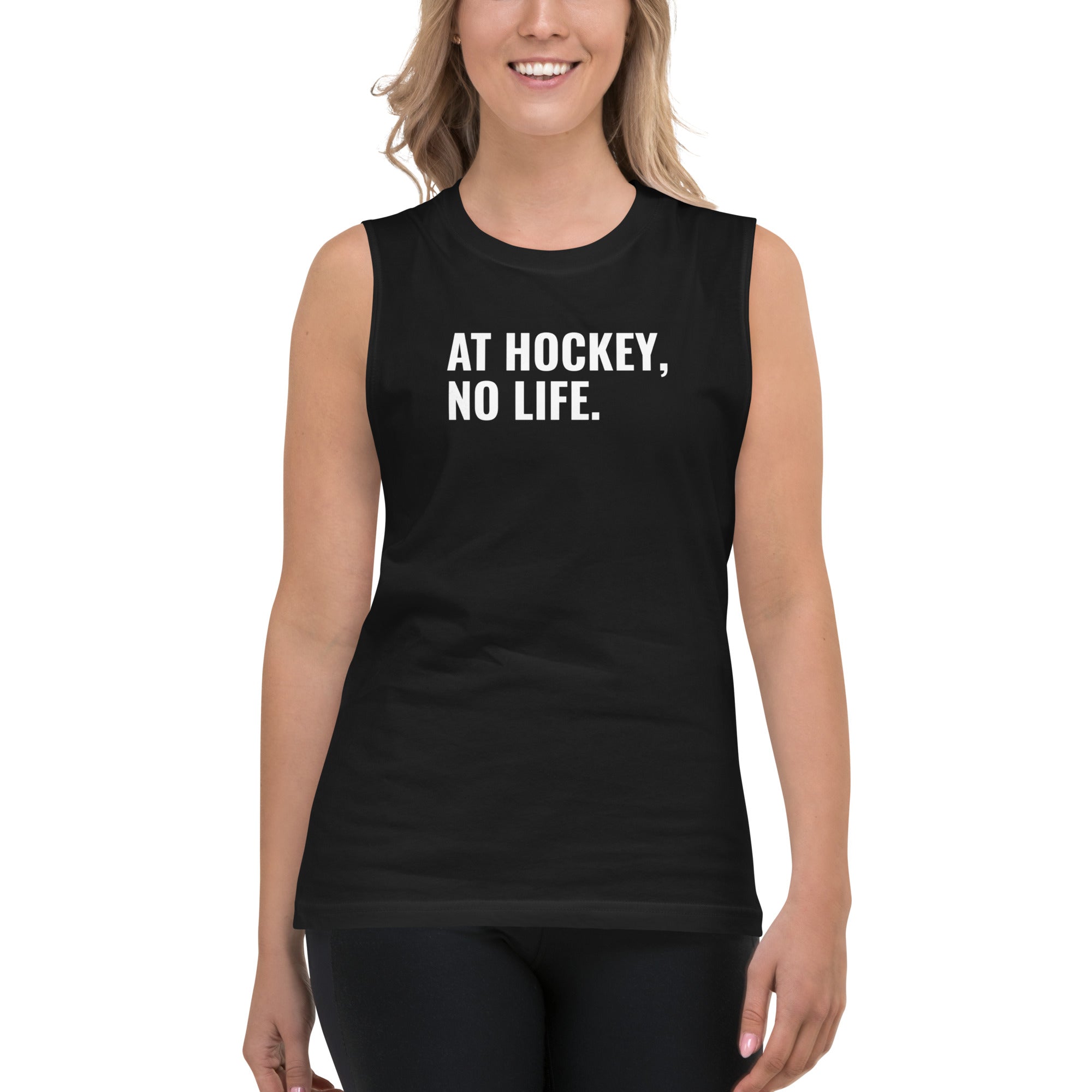 At Hockey, No Life Women's Muscle Tank