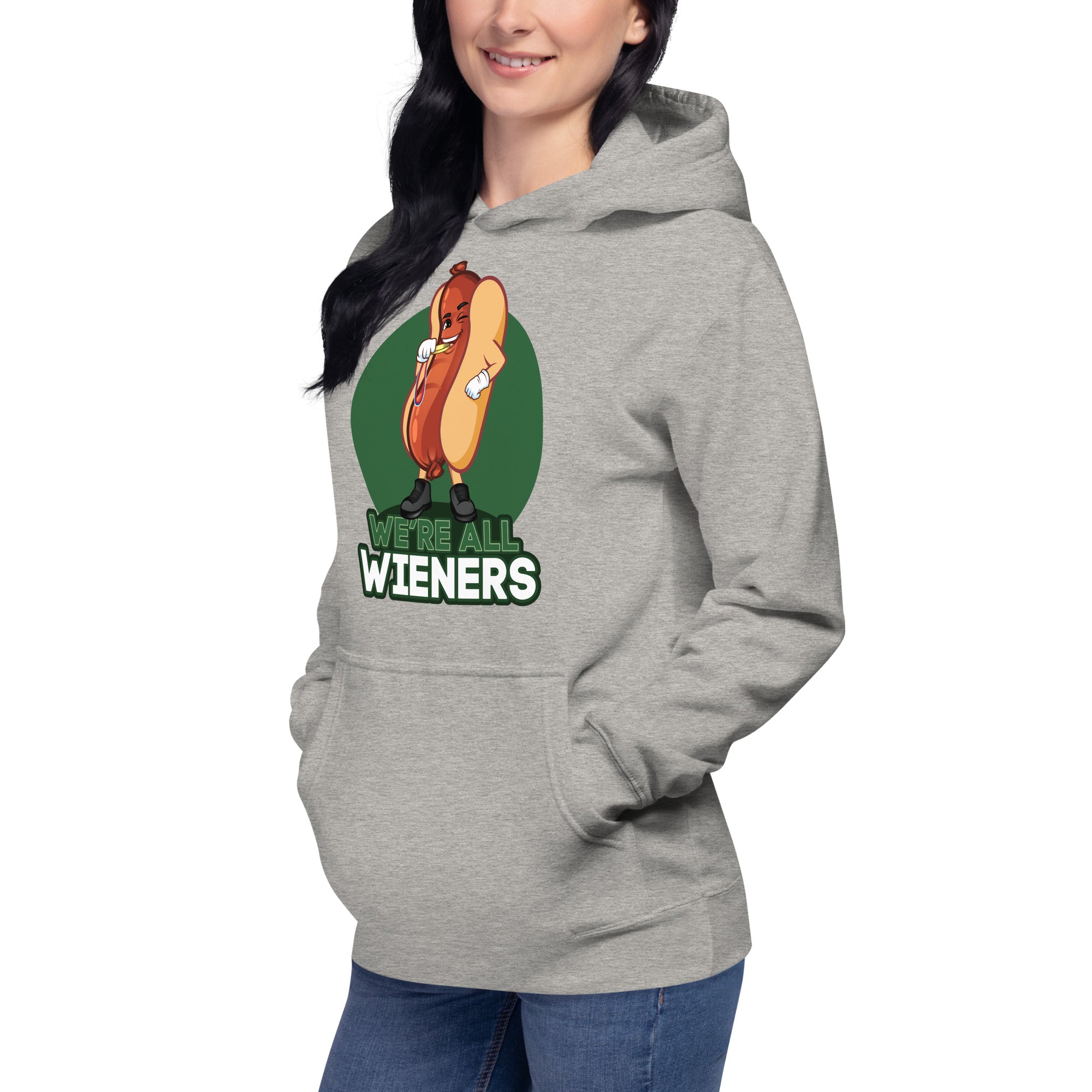 We're All Wieners Original Women's Heavy Hoodie - Green