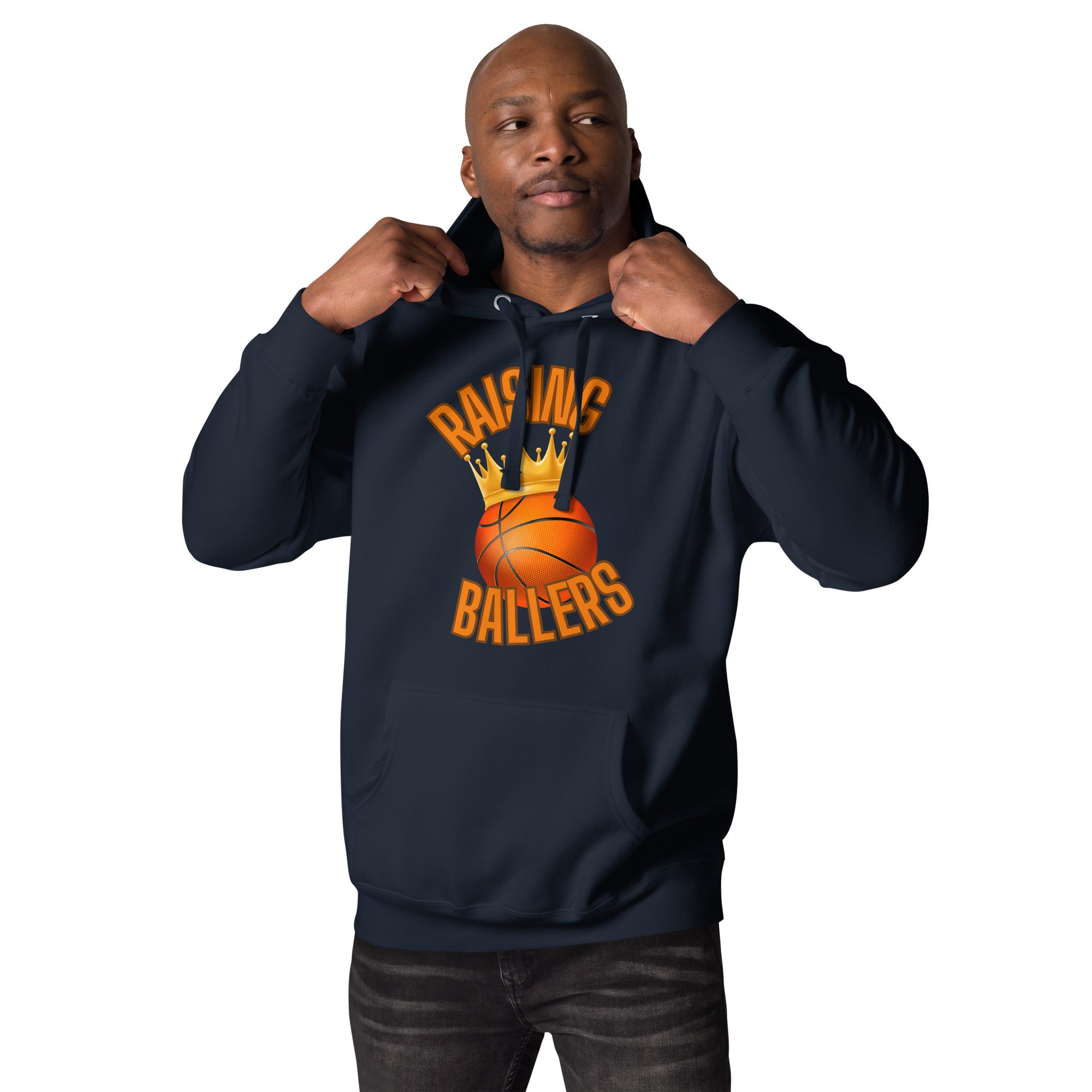 Raising Ballers Men's Heavy Hoodie Navy | The Original Sports Mom