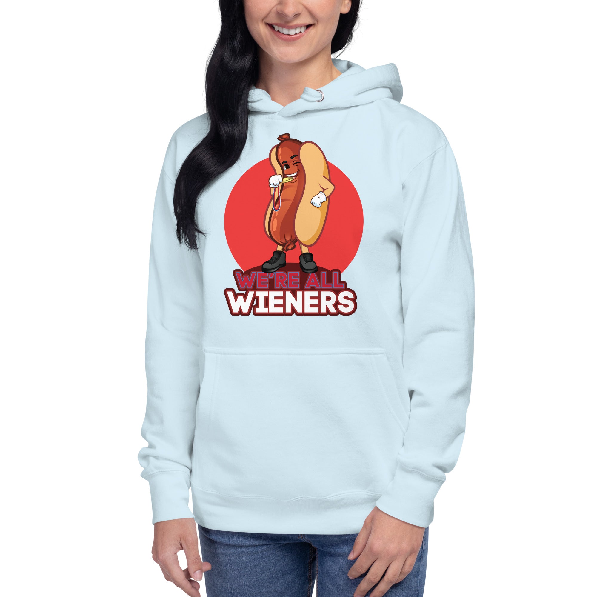 We're All Wieners Women's Heavy Hoodie - Red