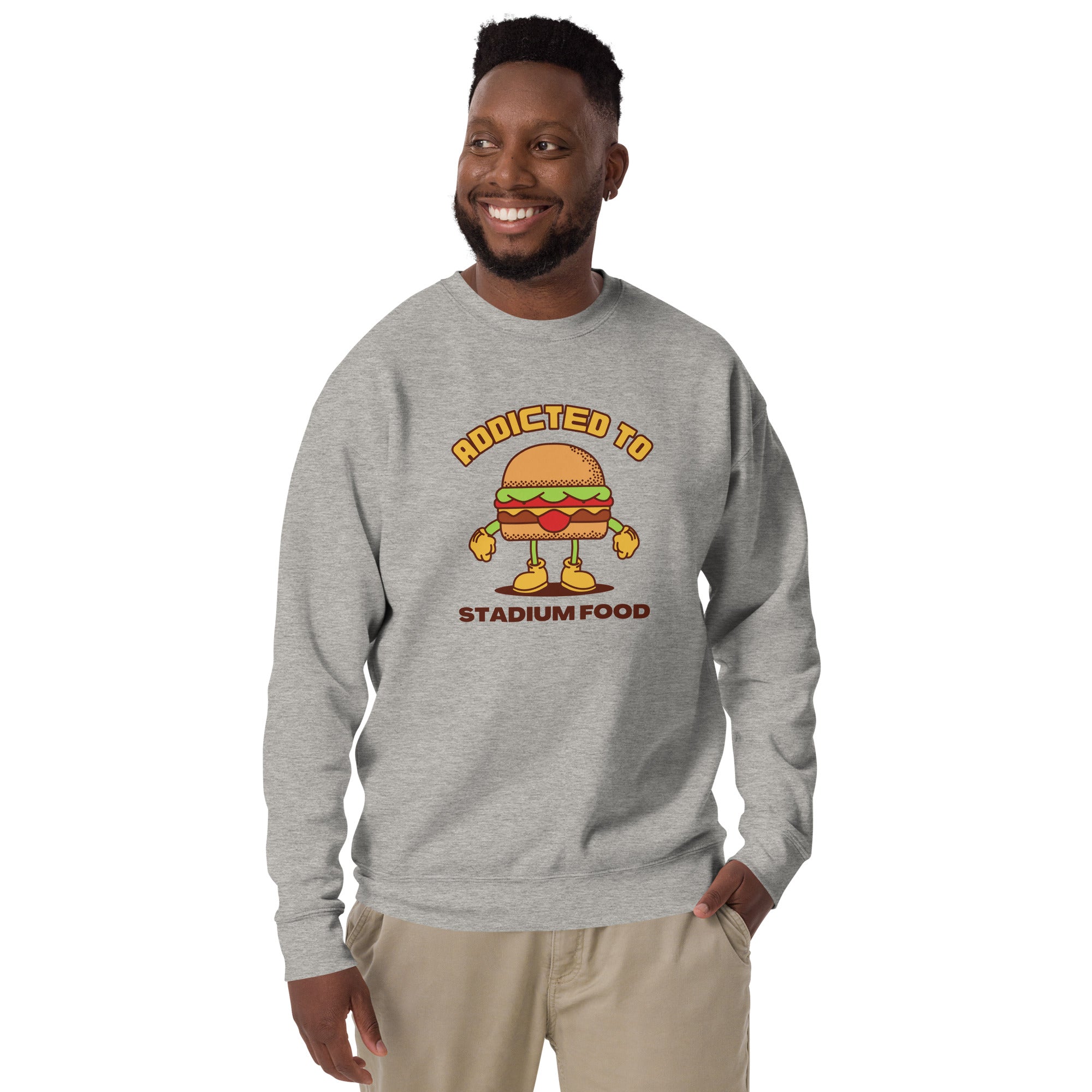 Addicted To Stadium Food Men's Heavy Crew Sweatshirt