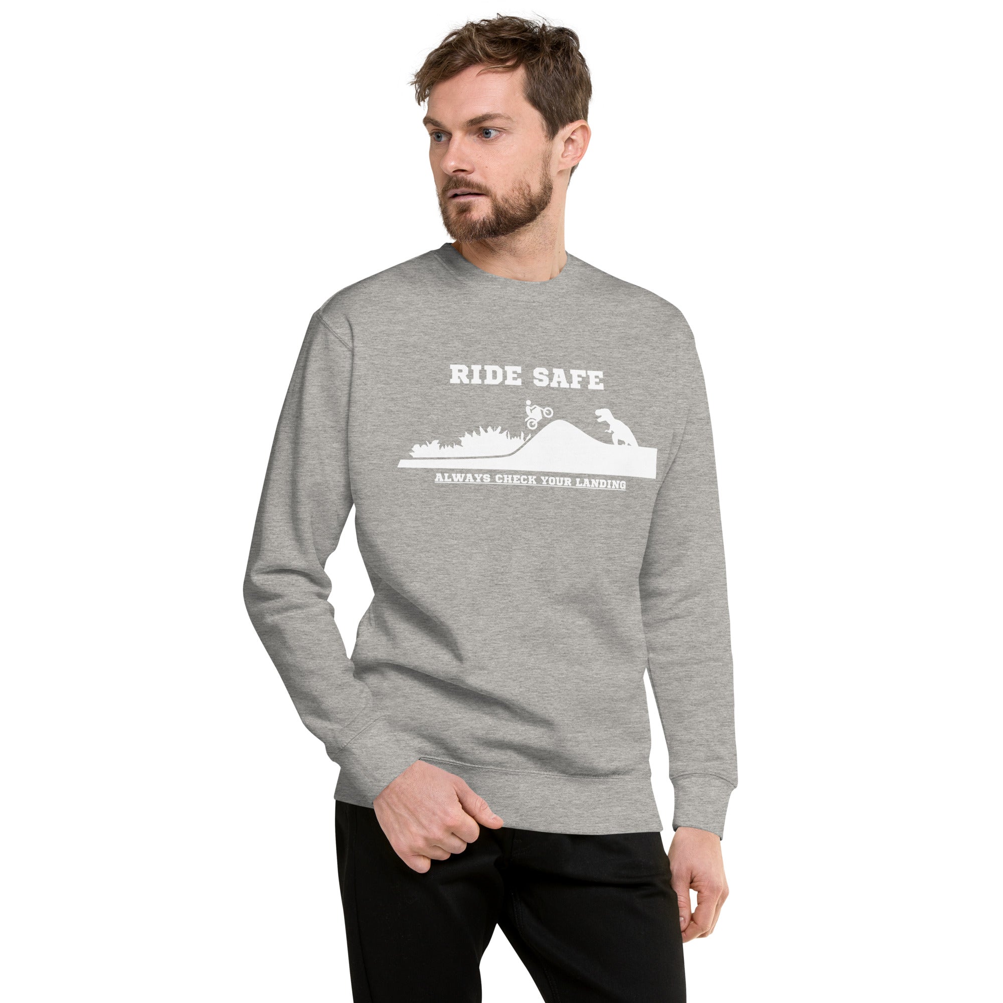 Ride Safe Check Your Landing Men's Heavy Crew Sweatshirt