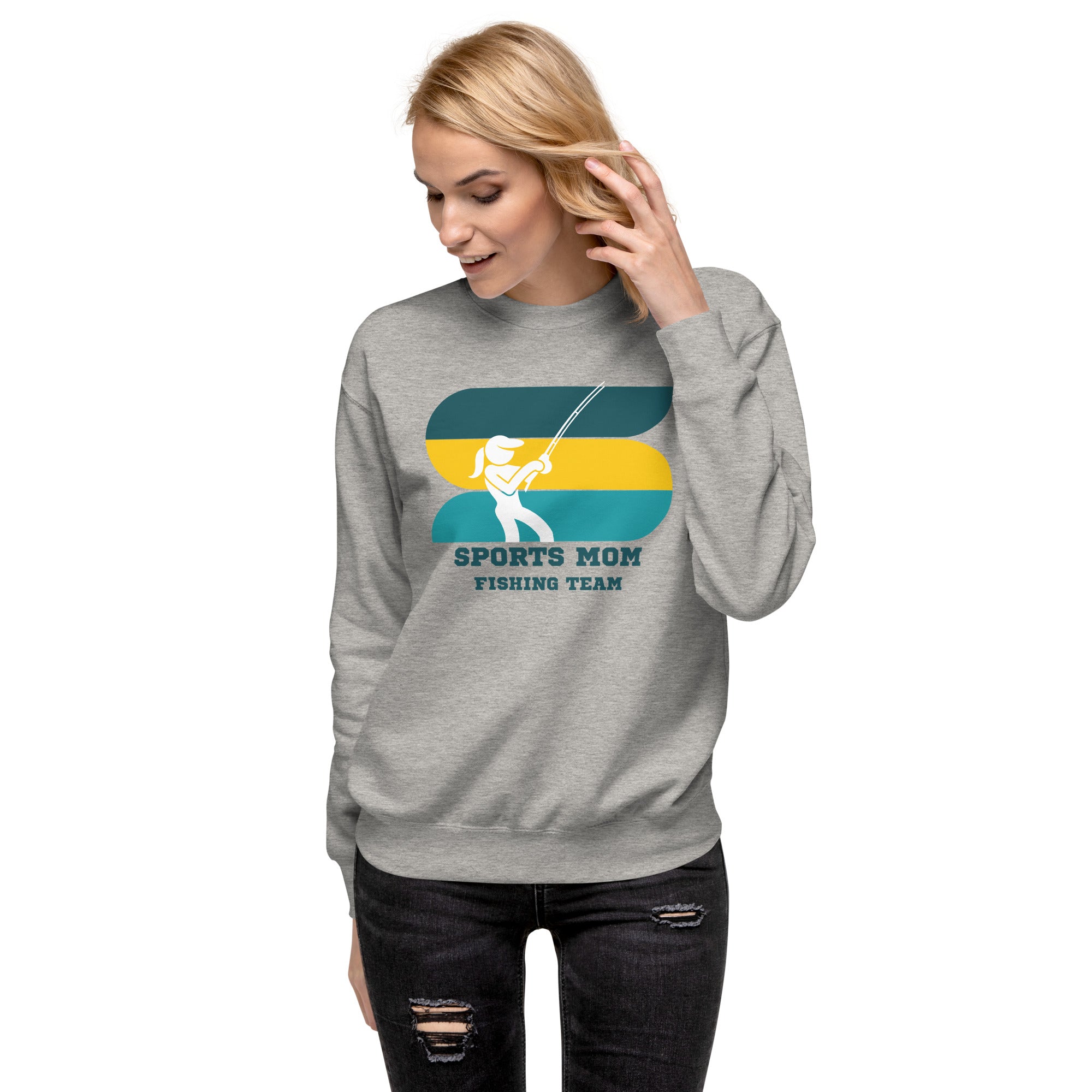 The Original Sports Mom Fishing Team Women's Premium Sweatshirt