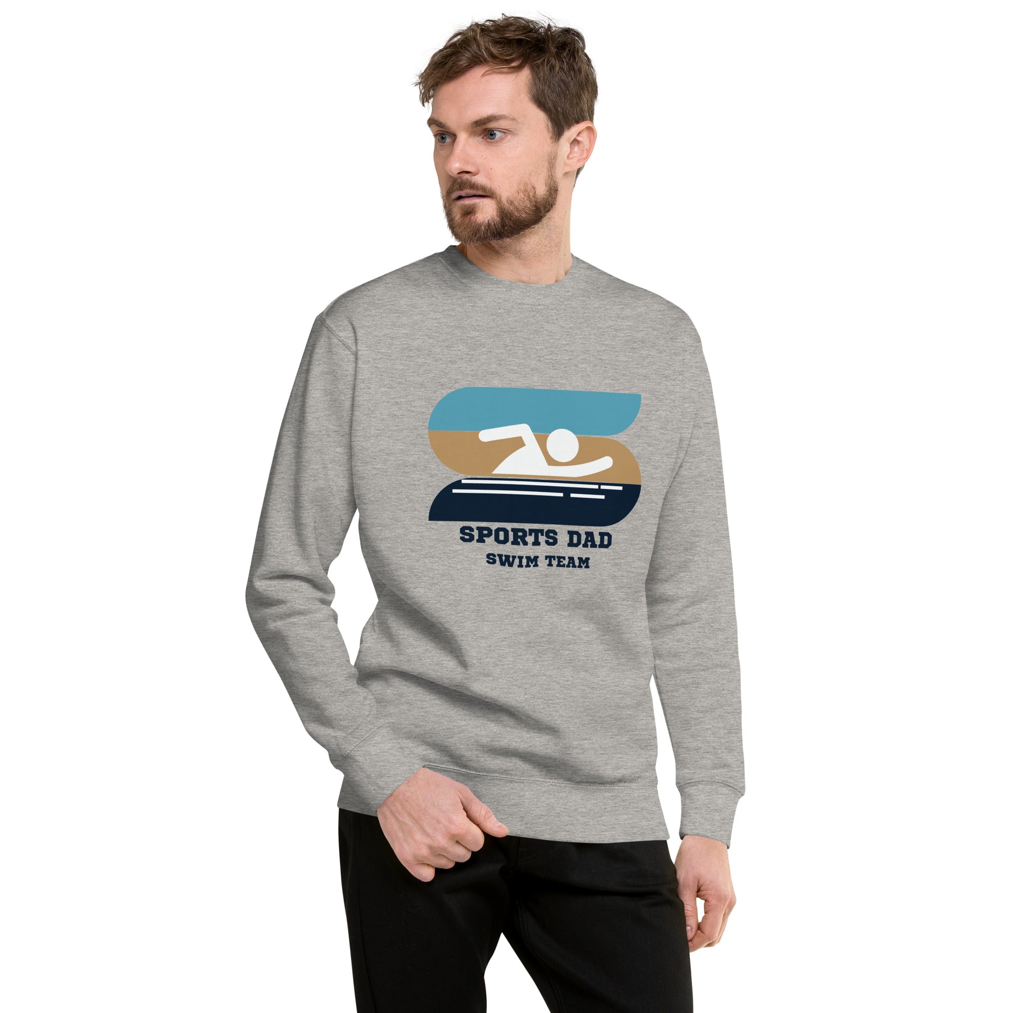 The Original Sports Dad Swim Team Heavy Crew Men's Sweatshirt