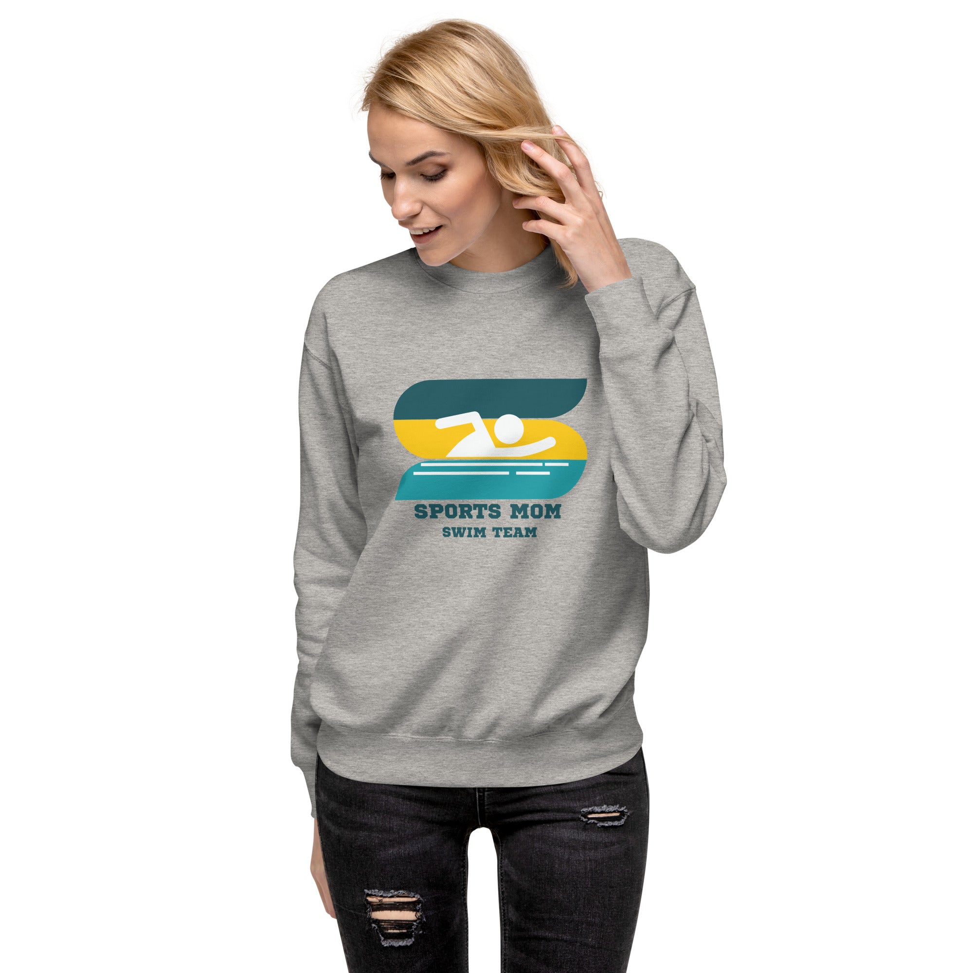 The Original Sports Mom Swim Team Women's Premium Sweatshirt