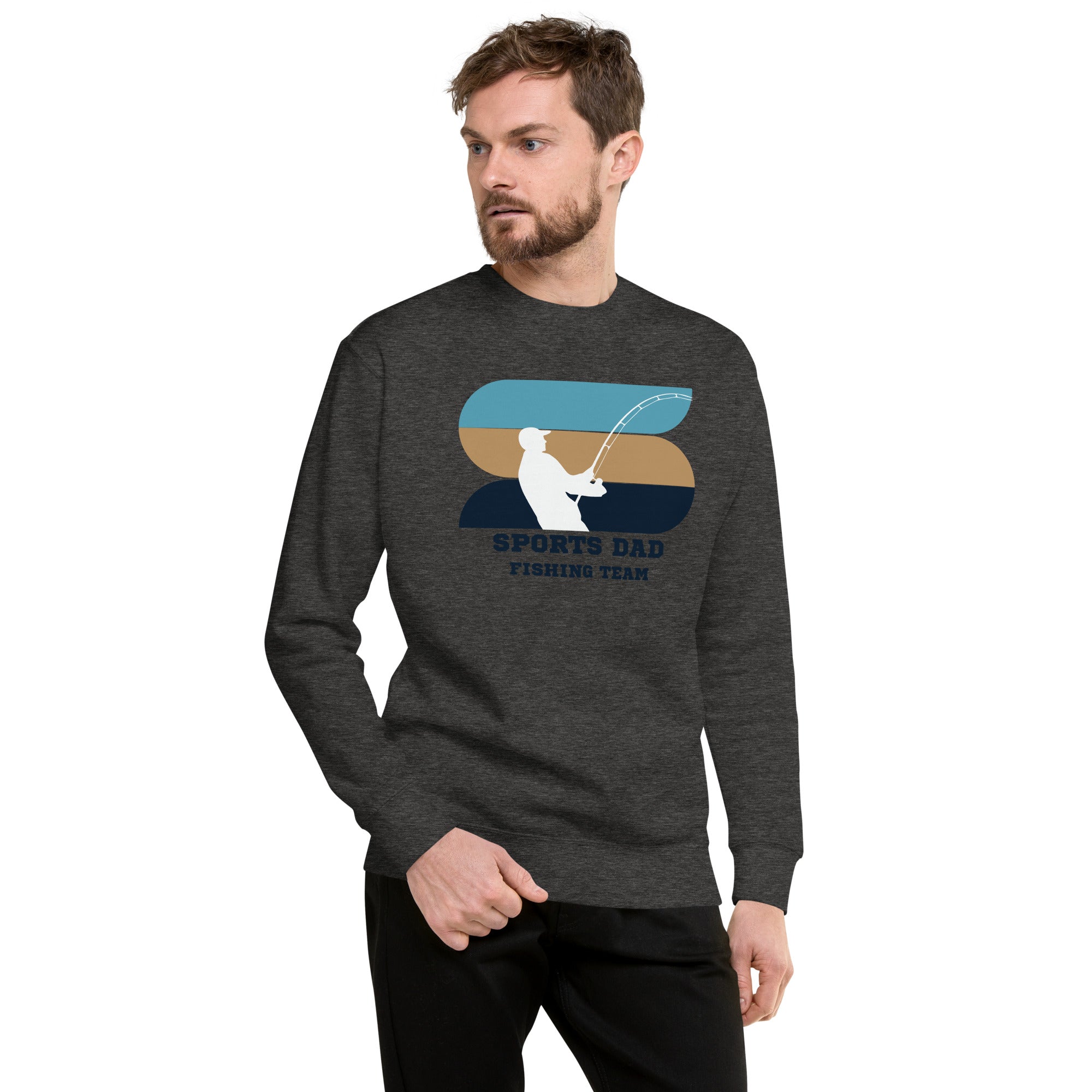 The Original Sports Dad Fishing Team Men's Heavy Crew Sweatshirt