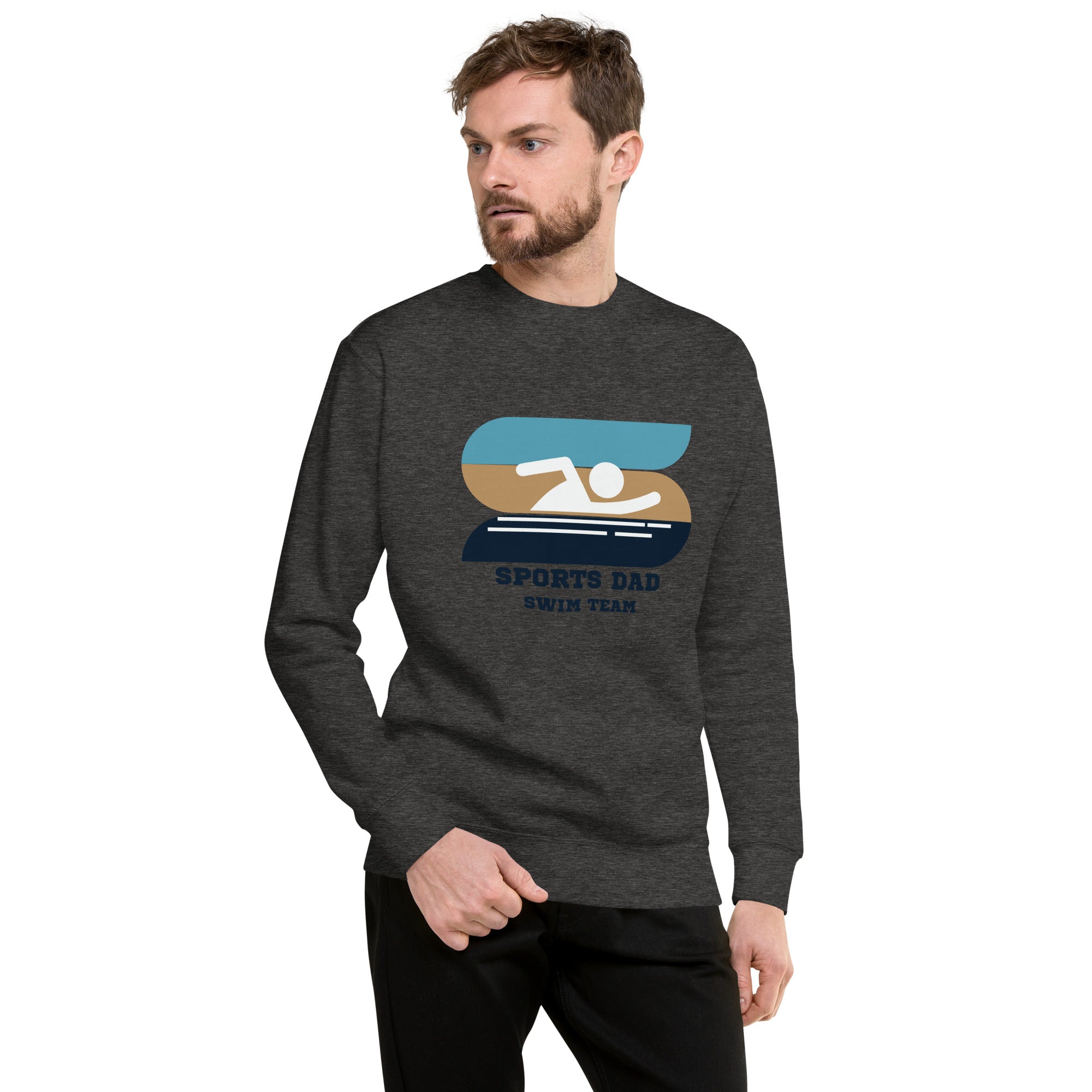 The Original Sports Dad Swim Team Heavy Crew Men's Sweatshirt