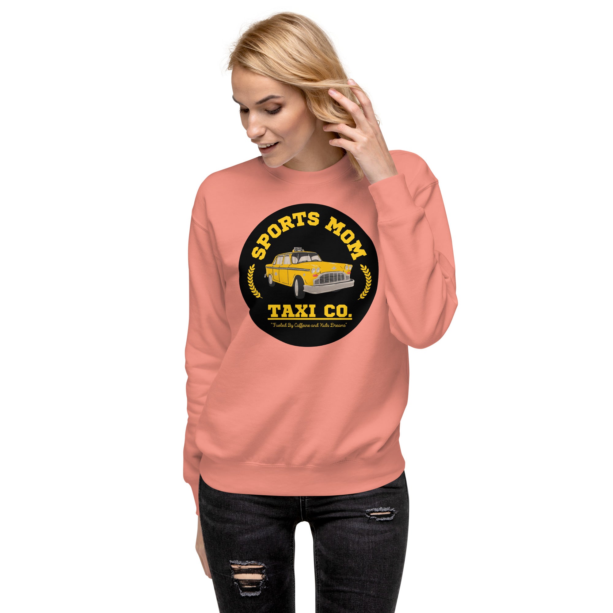 The Sports Mom Taxi Co. Original Crop Premium Sweatshirt