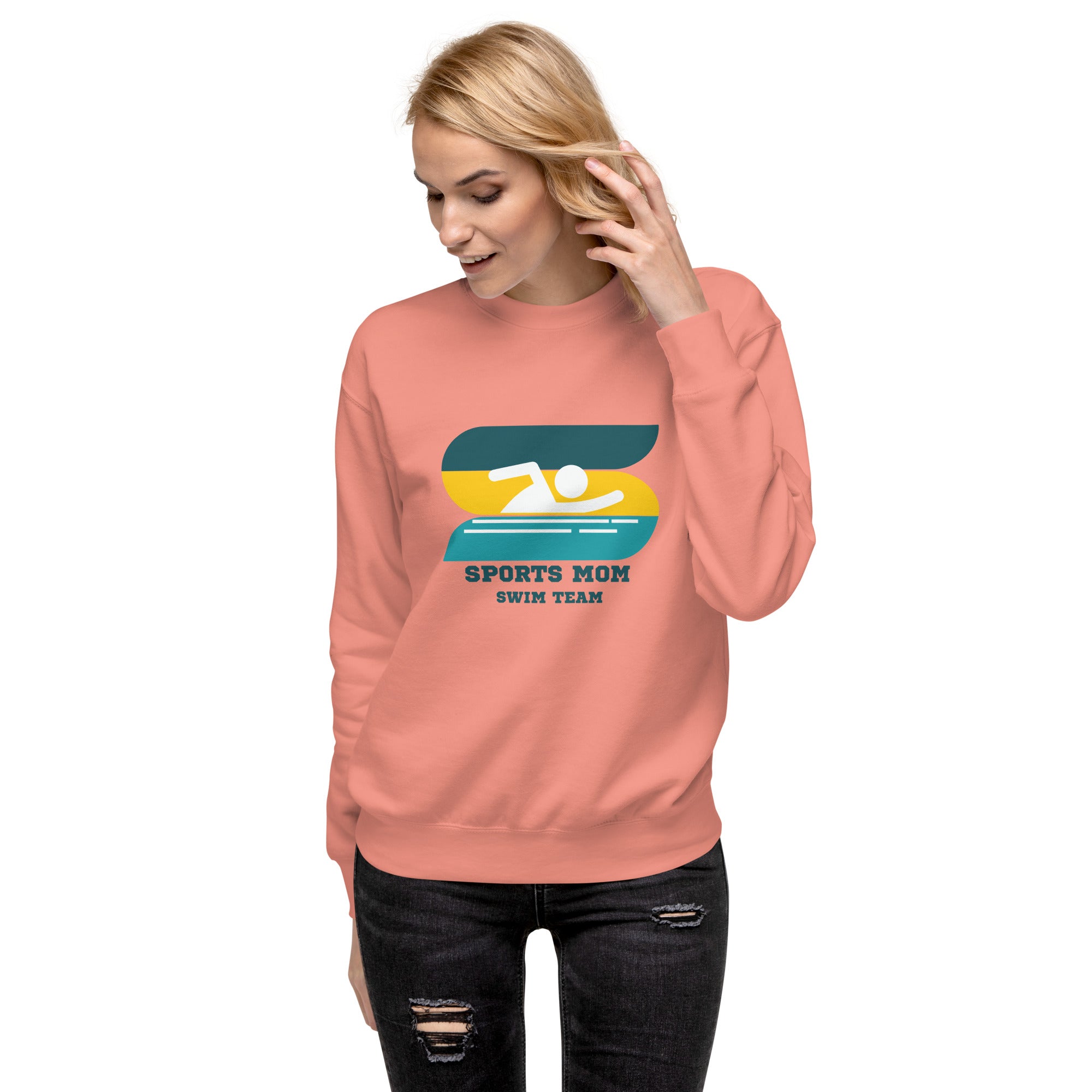 The Original Sports Mom Swim Team Women's Premium Sweatshirt