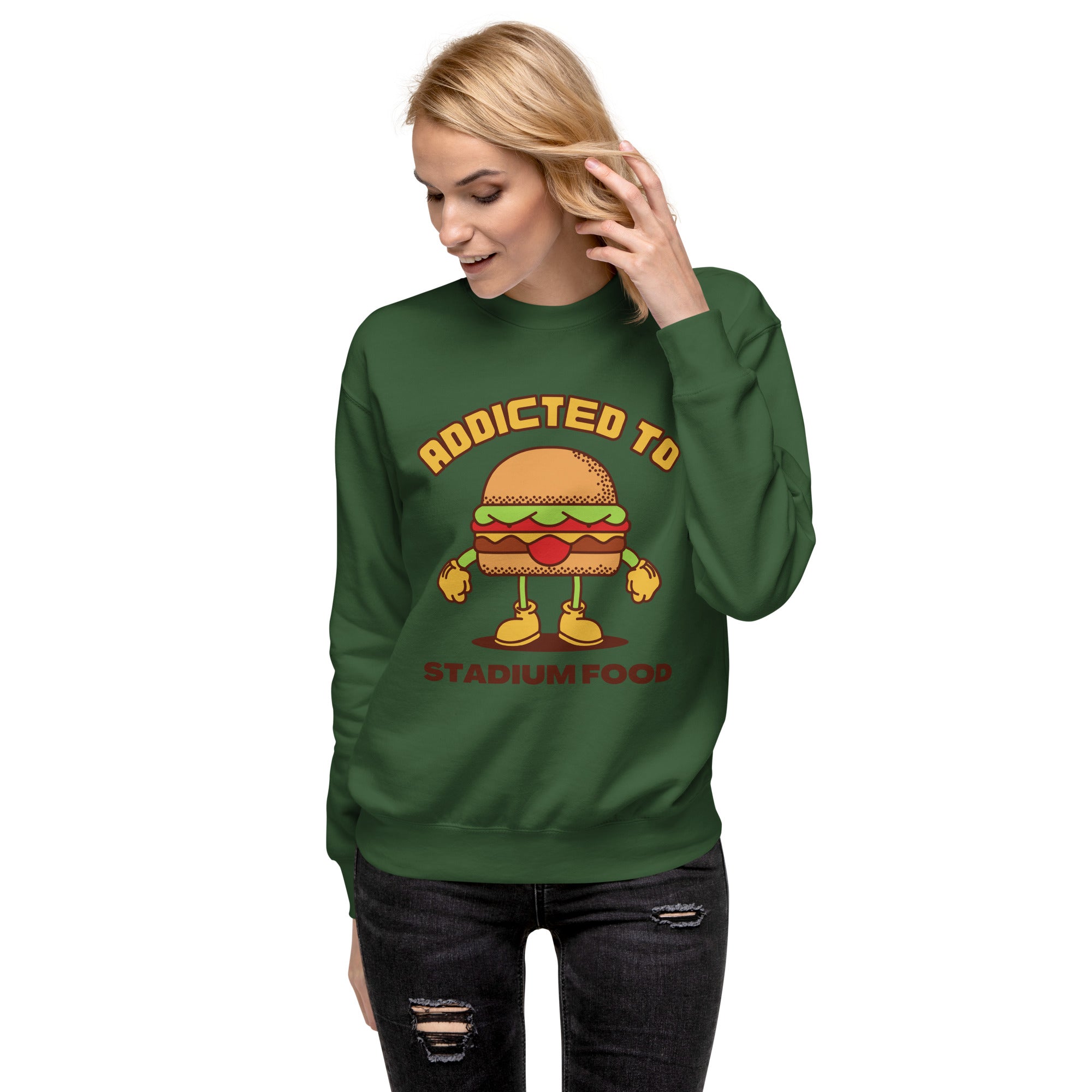 Addicted To Stadium Food Women's Premium Sweatshirt