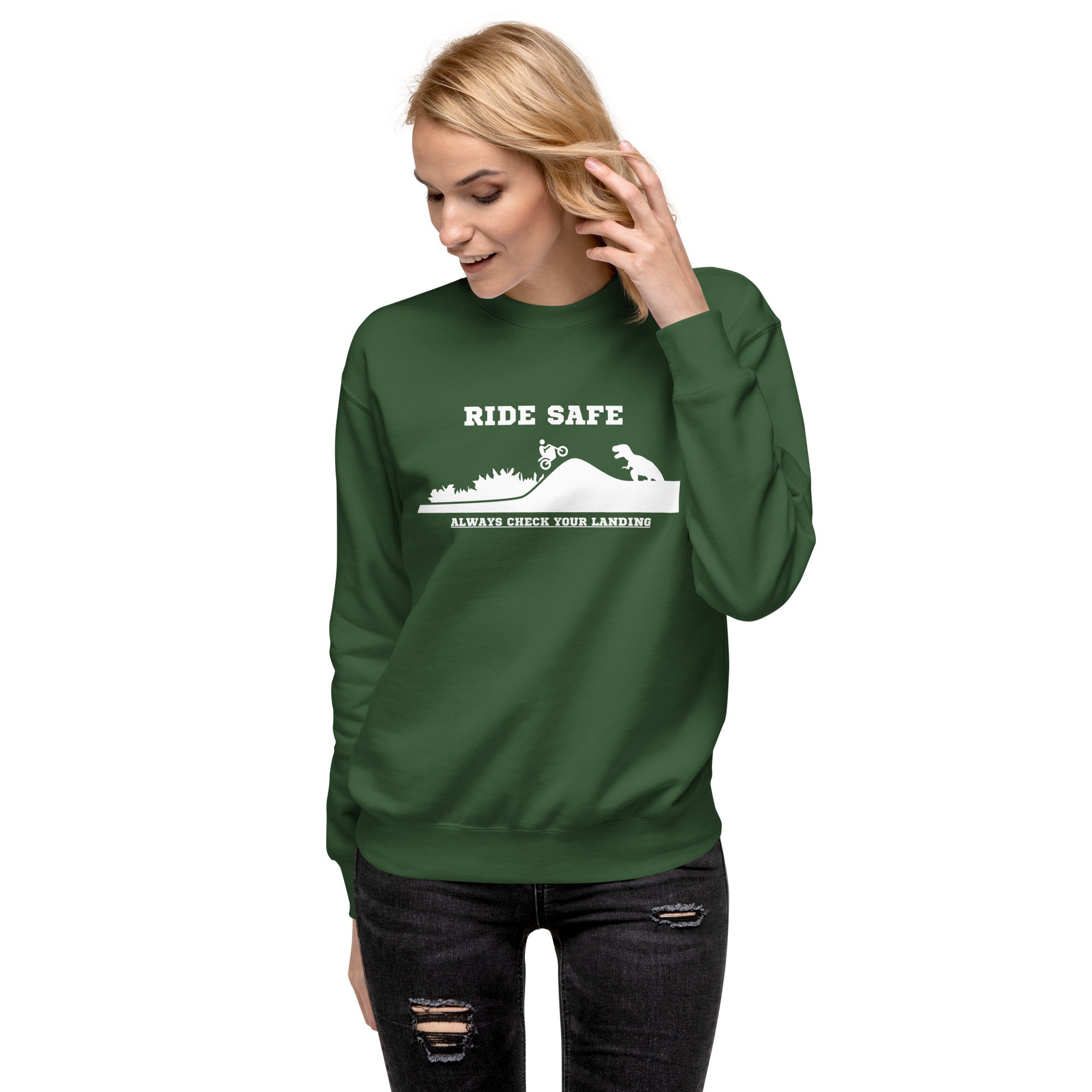 Ride Safe Check Your Landing Women's Premium Sweatshirt