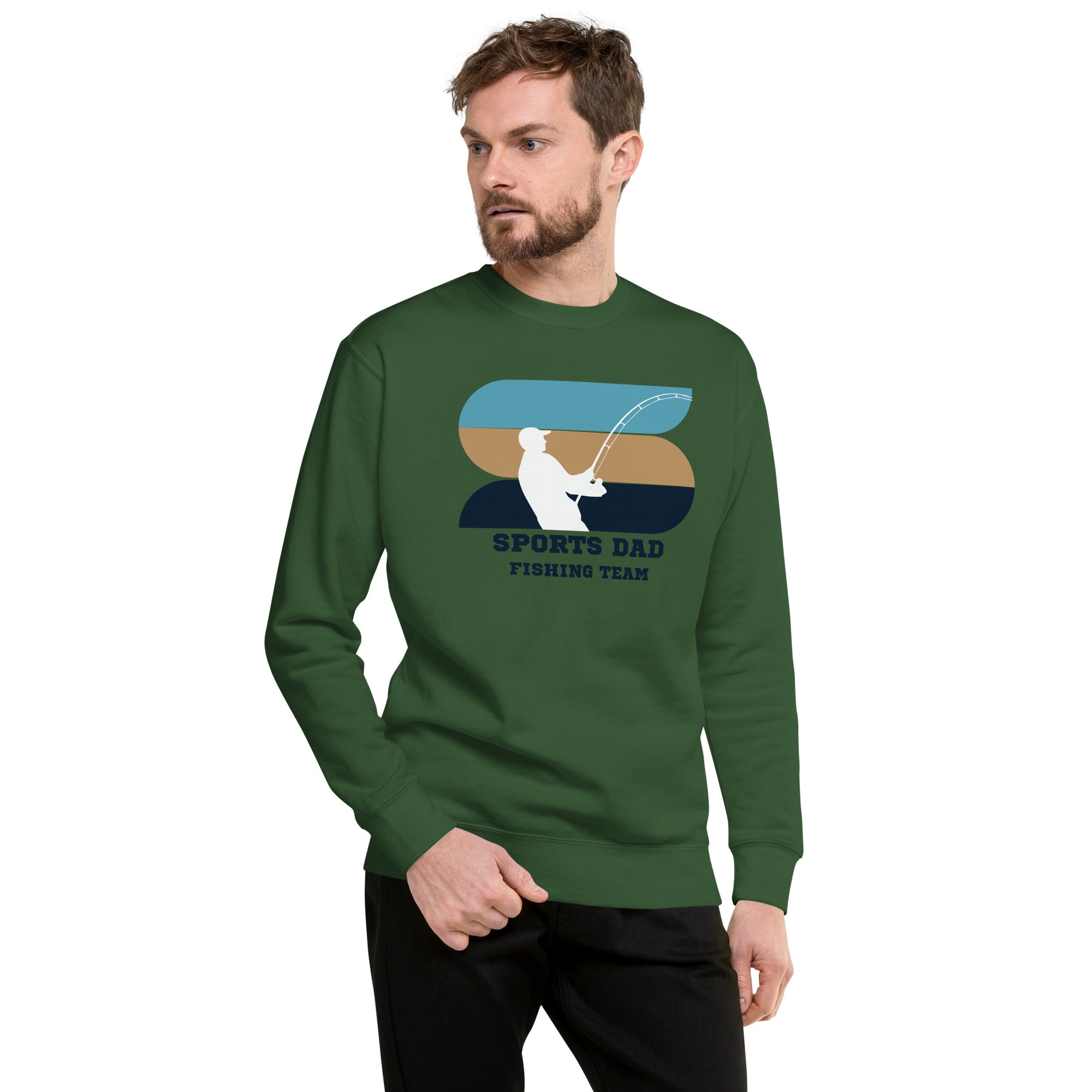 The Original Sports Dad Fishing Team Men's Heavy Crew Sweatshirt