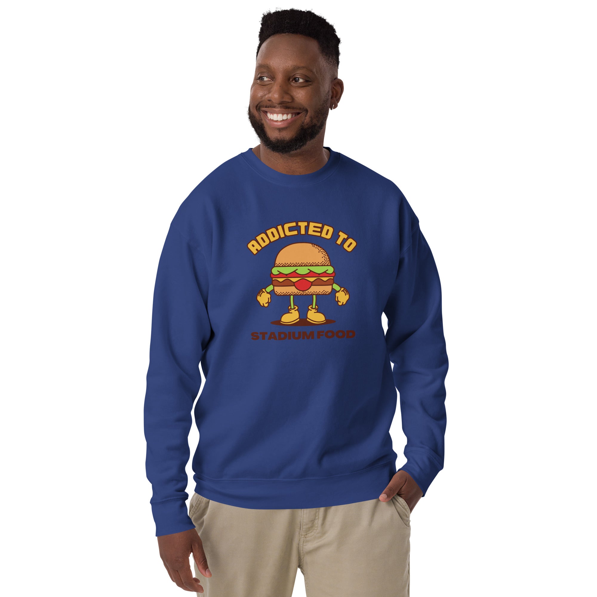 Addicted To Stadium Food Men's Heavy Crew Sweatshirt