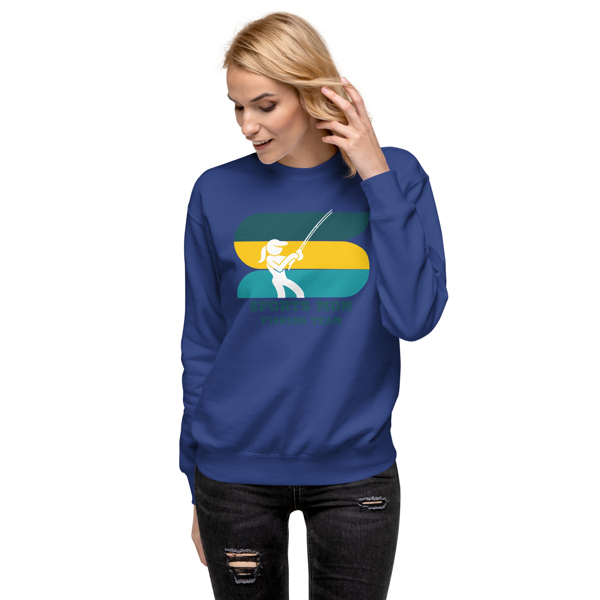 The Original Sports Mom Fishing Team Women's Premium Sweatshirt